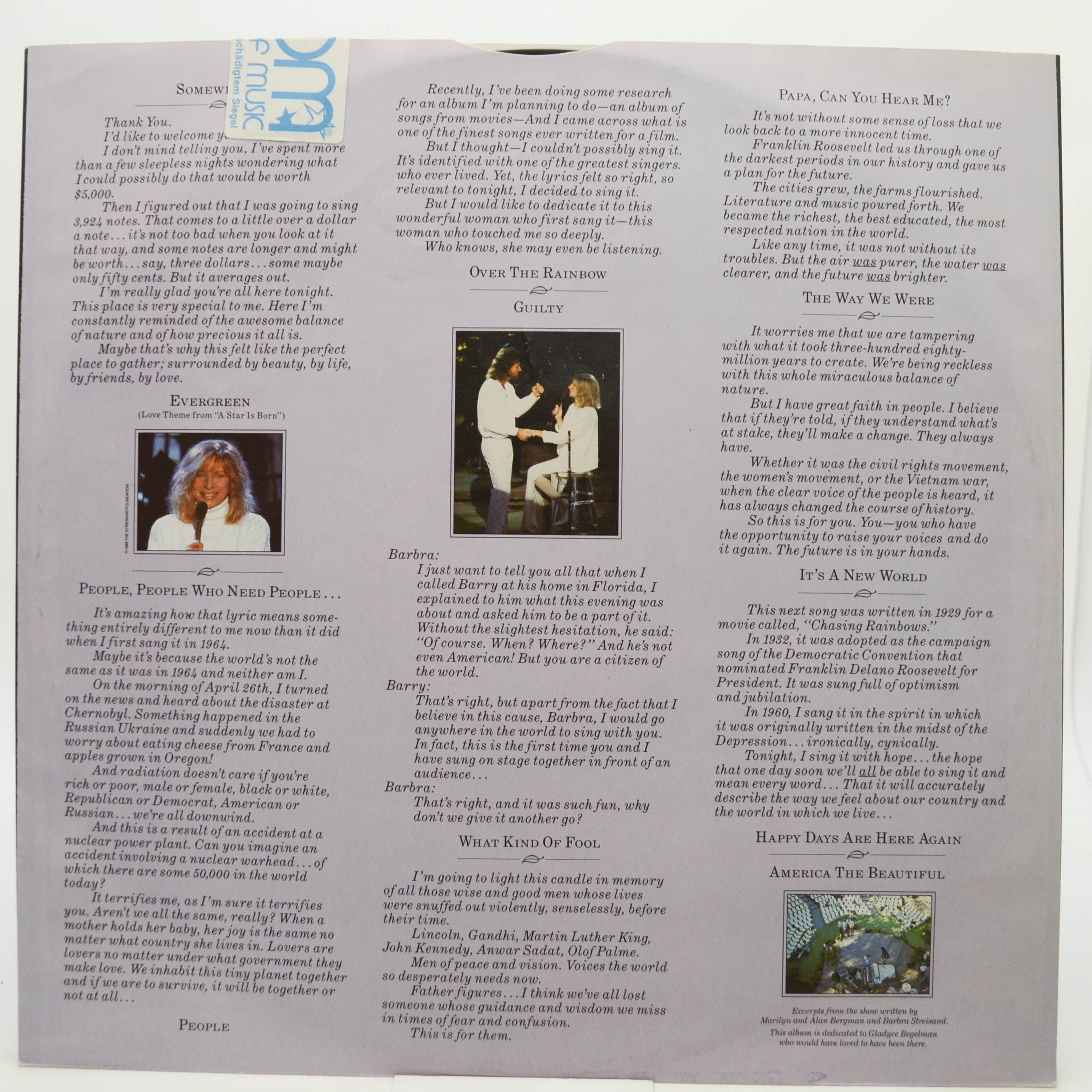 Barbra Streisand — One Voice, 1987