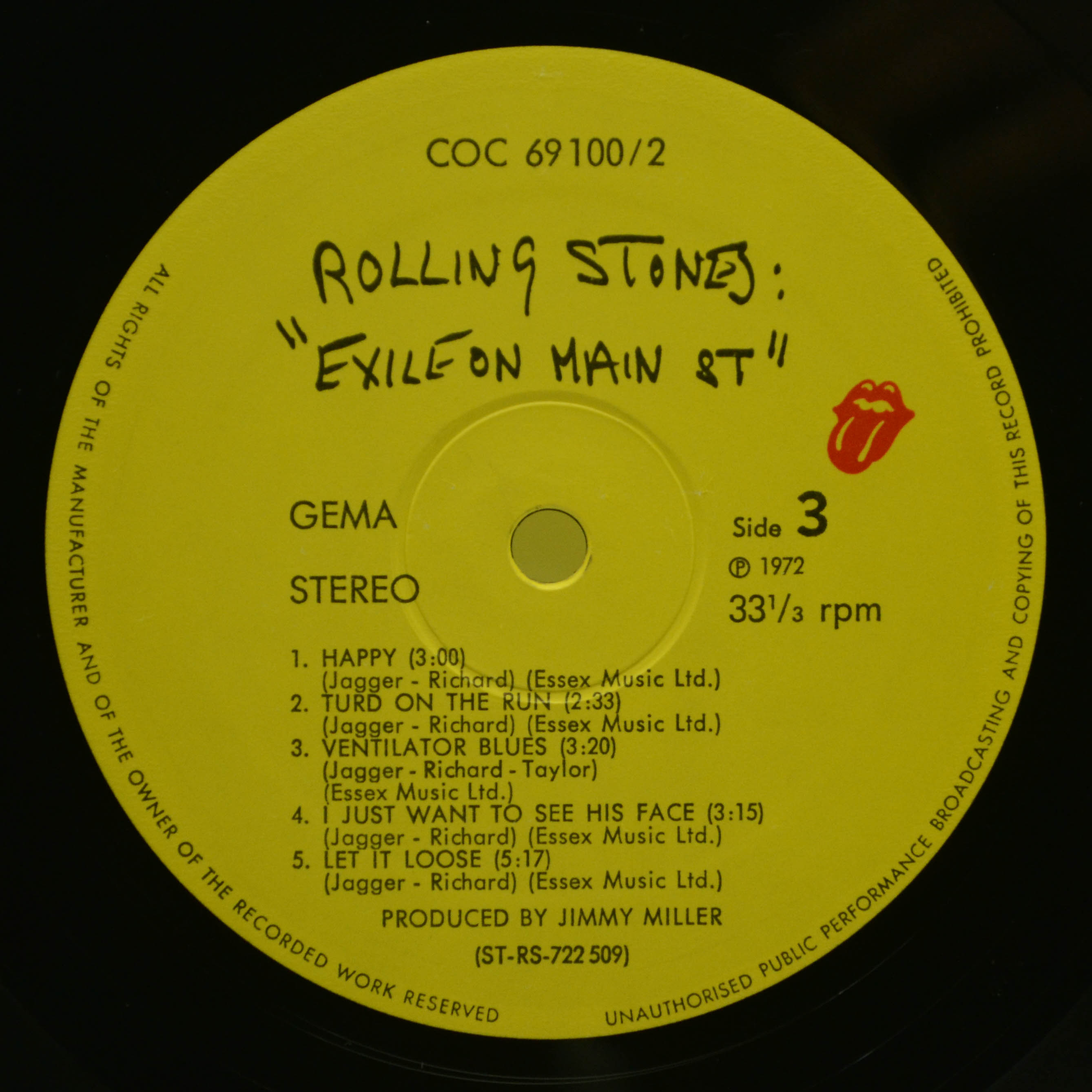 Rolling Stones — Exile On Main St (2LP), 1972
