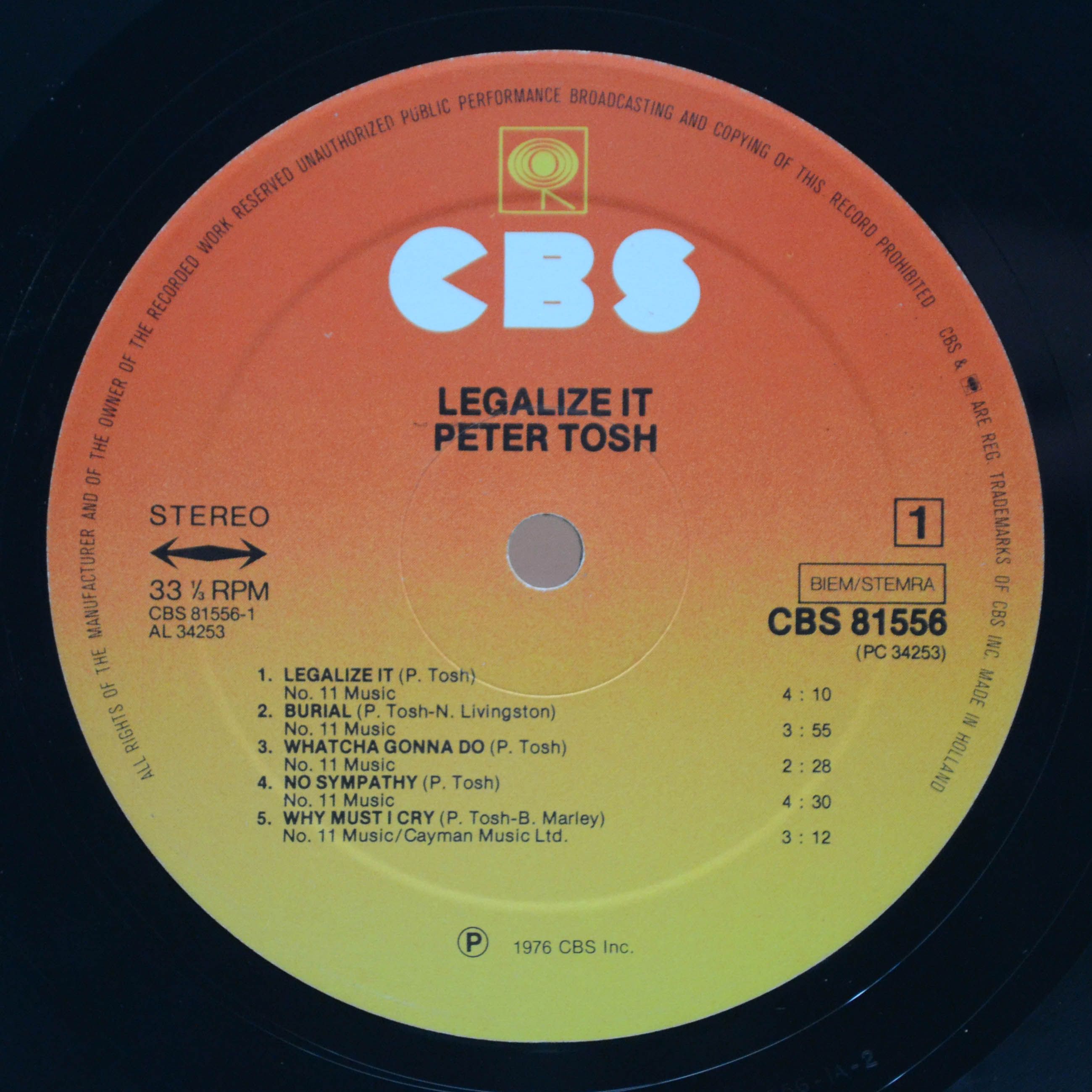 Виниловая пластинка Peter Tosh — Legalize It, 1976