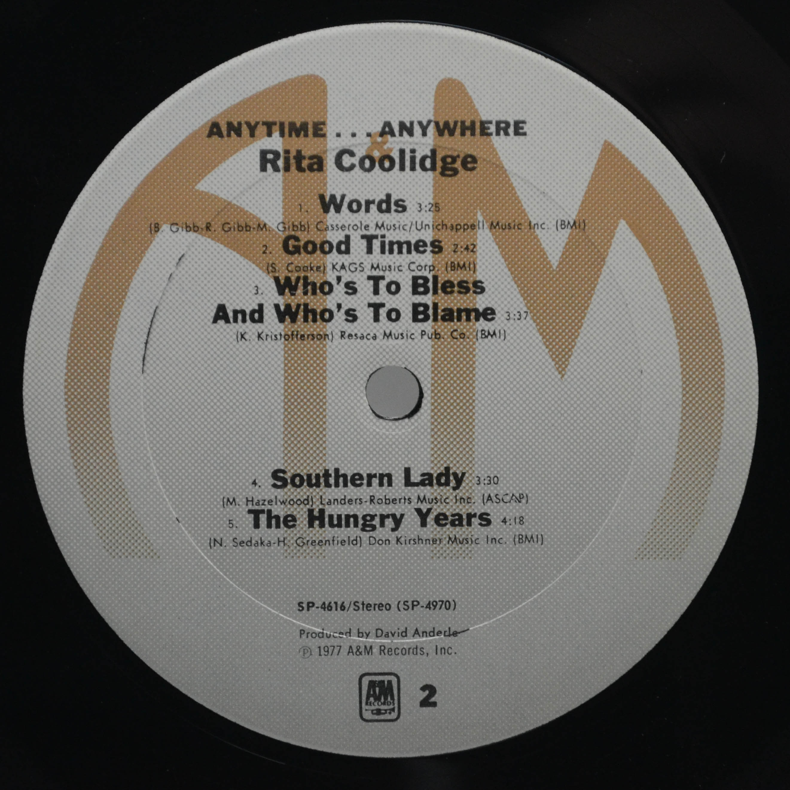 Виниловая пластинка Rita Coolidge — Anytime... Anywhere (1-st, USA), 1977