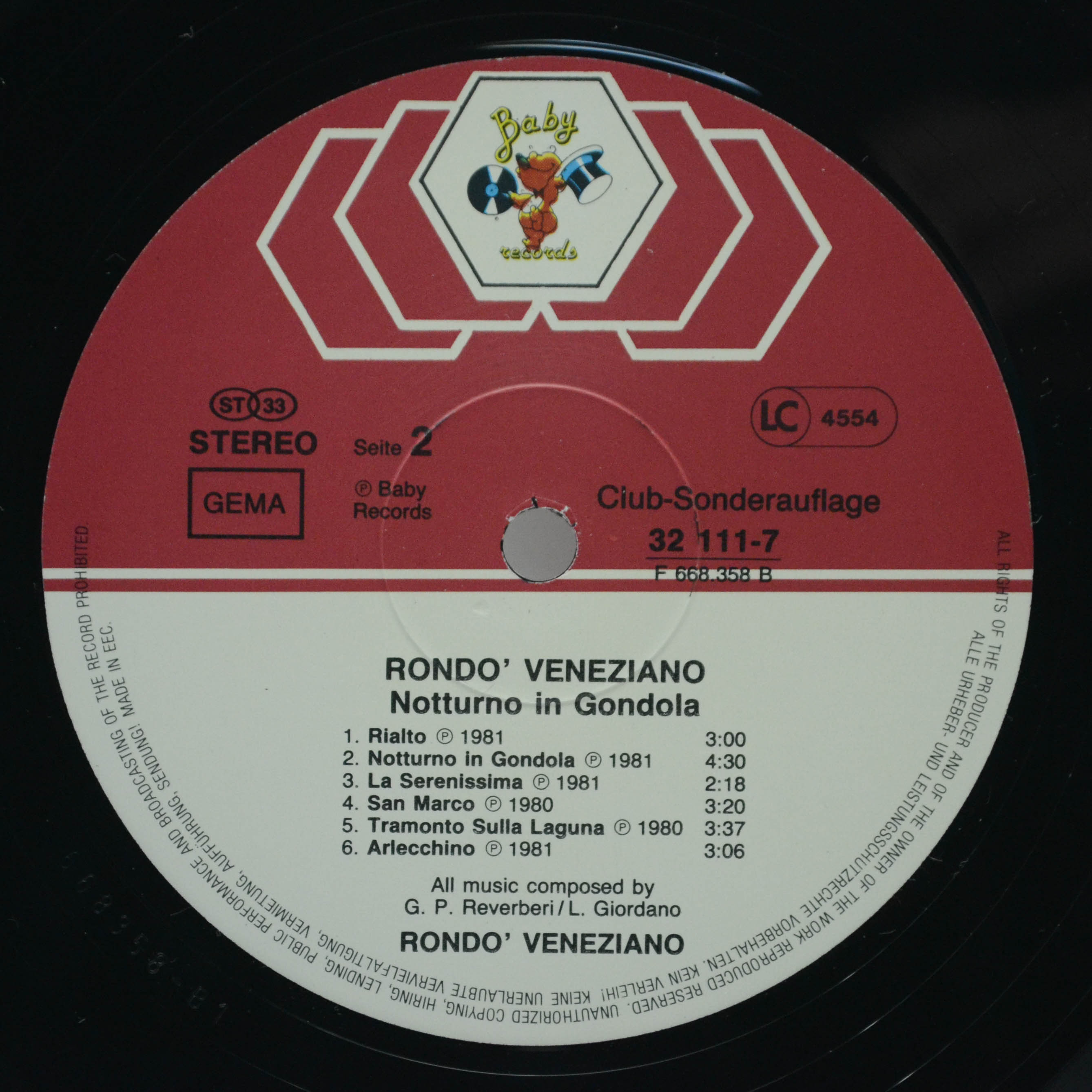 Rondo' Veneziano — Notturno In Gondola, 1981