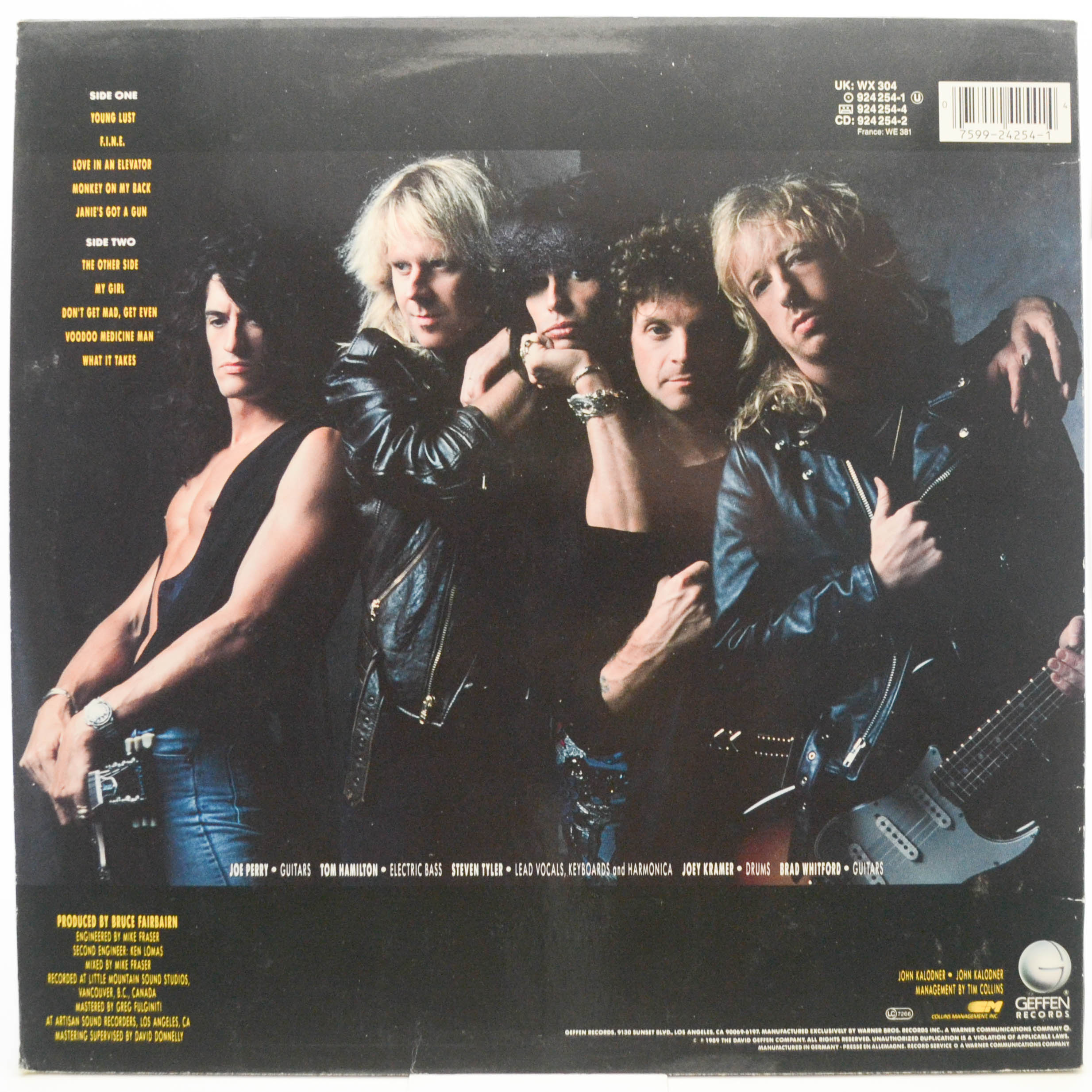 Виниловая пластинка Aerosmith — Pump, 1989