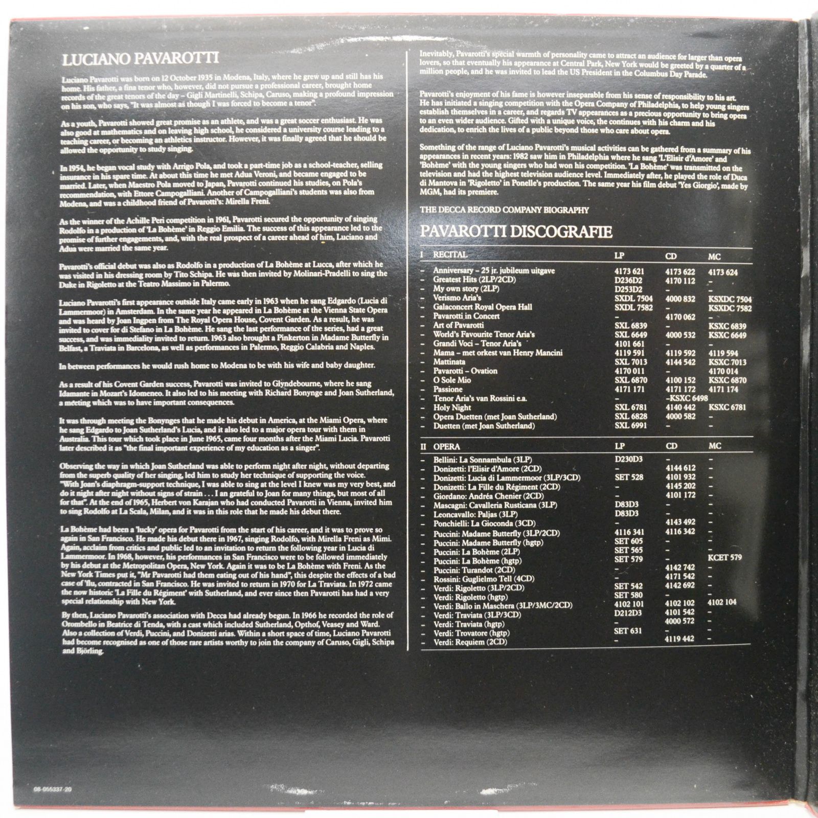 Pavarotti — The Pavarotti Collection (2LP), 1986