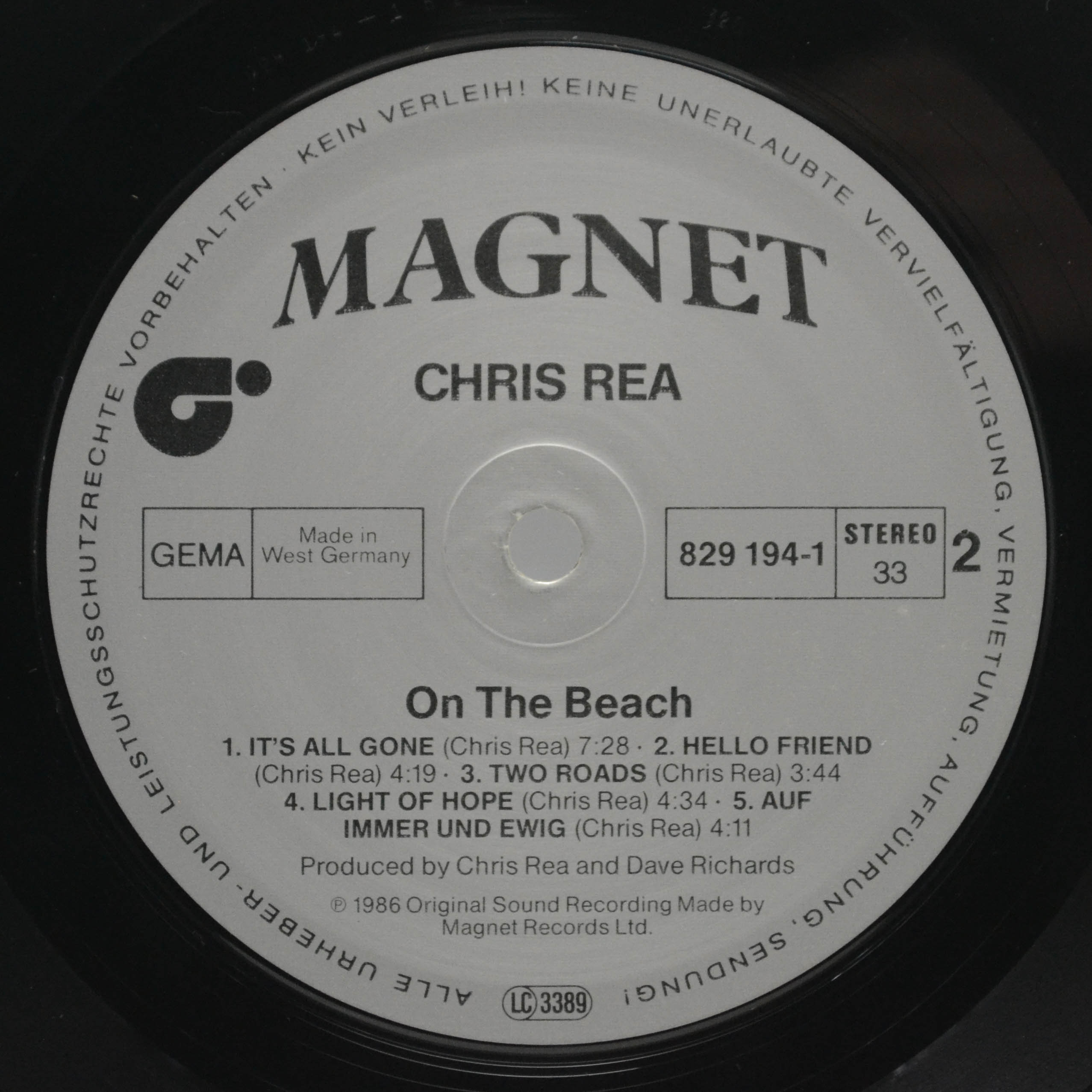 Chris Rea — On The Beach, 1986