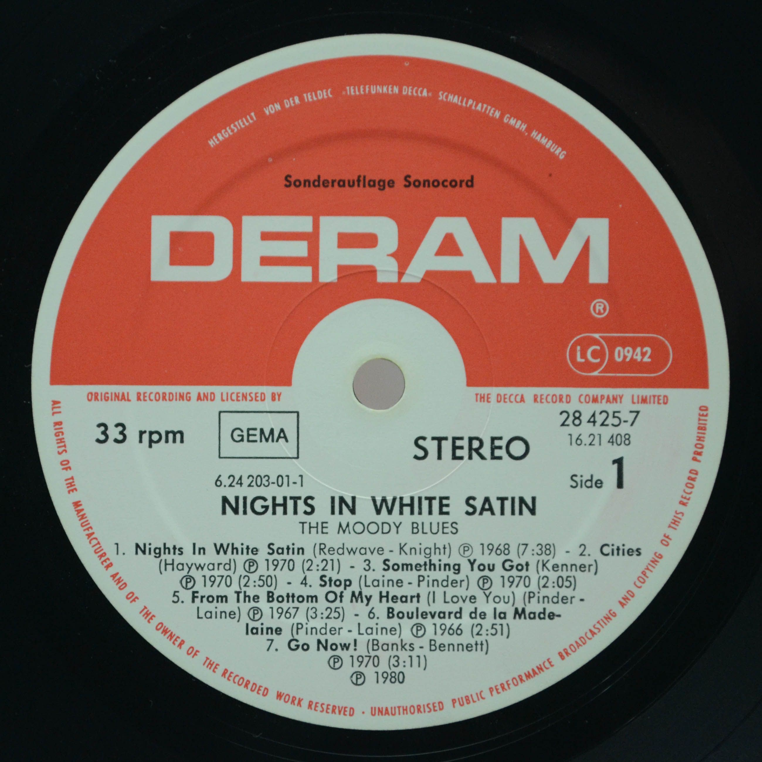Виниловая пластинка Moody Blues — Nights In White Satin, 1980