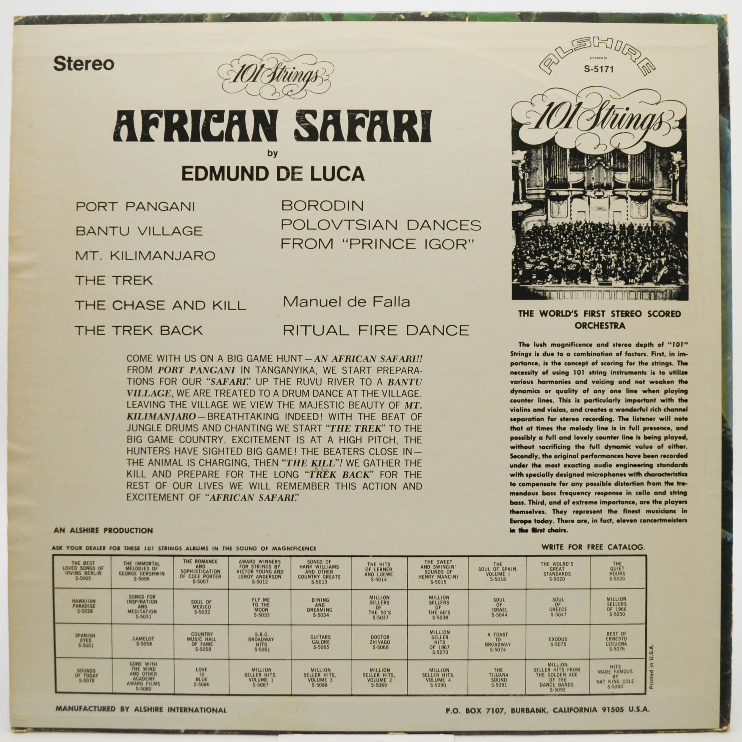 Виниловая пластинка 101 Strings — African Safari (USA), 1971