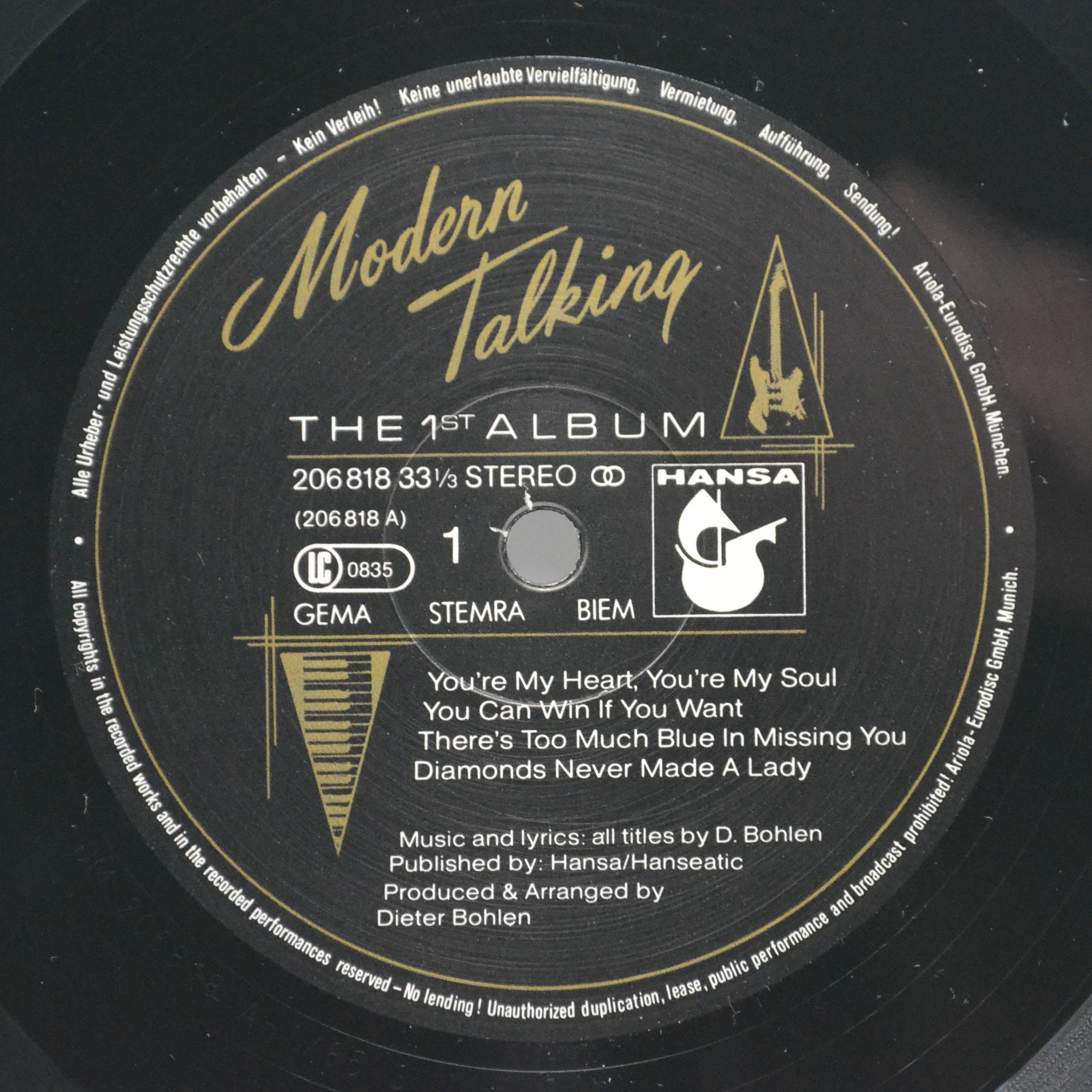 Виниловая пластинка Modern Talking — The 1st Album, 1985