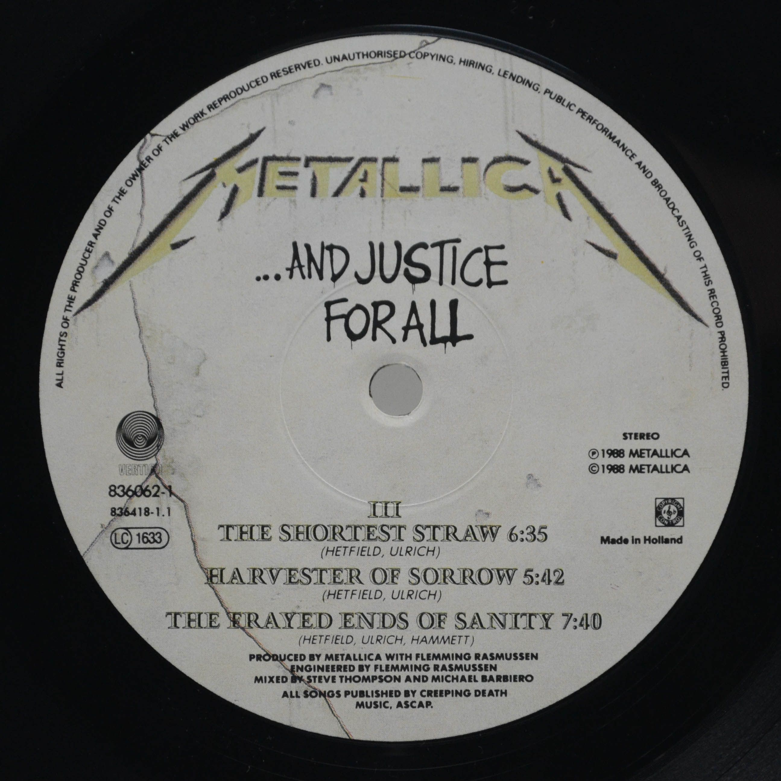 Metallica — ...And Justice For All (2LP), 1988