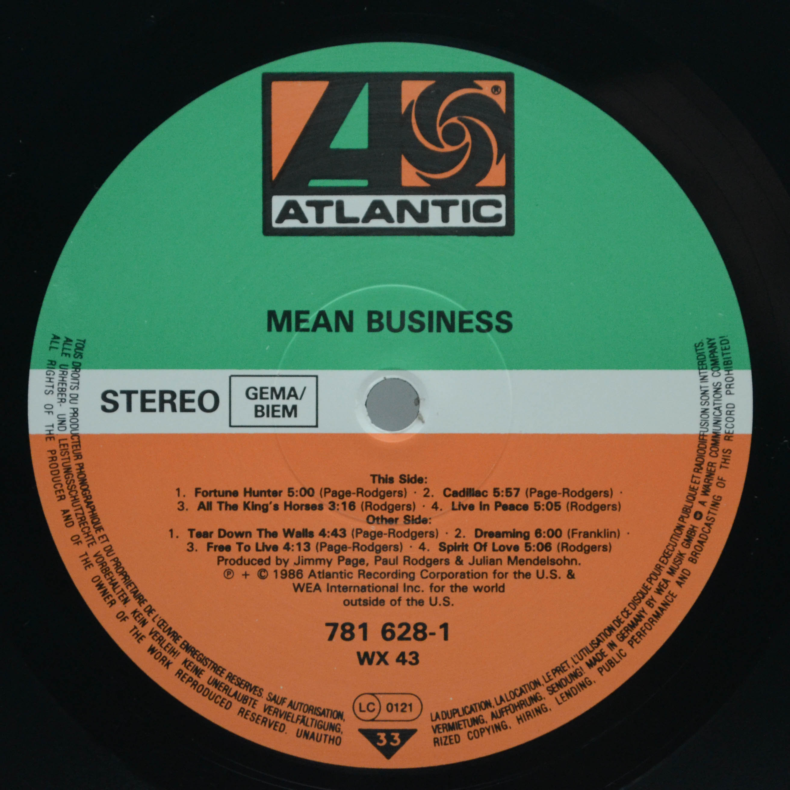 Виниловая пластинка Firm — Mean Business, 1986