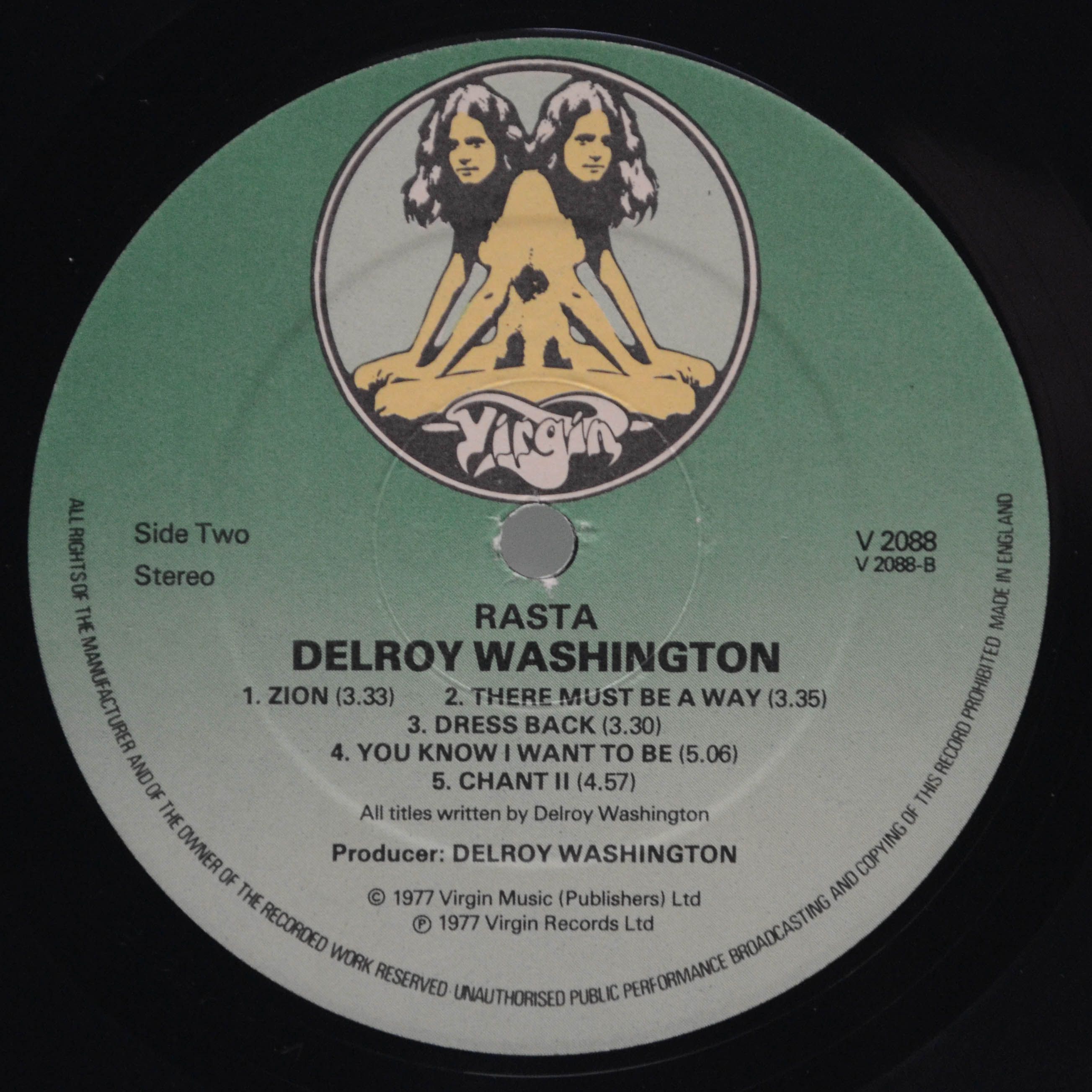 Виниловая пластинка Delroy Washington — Rasta (UK), 1977