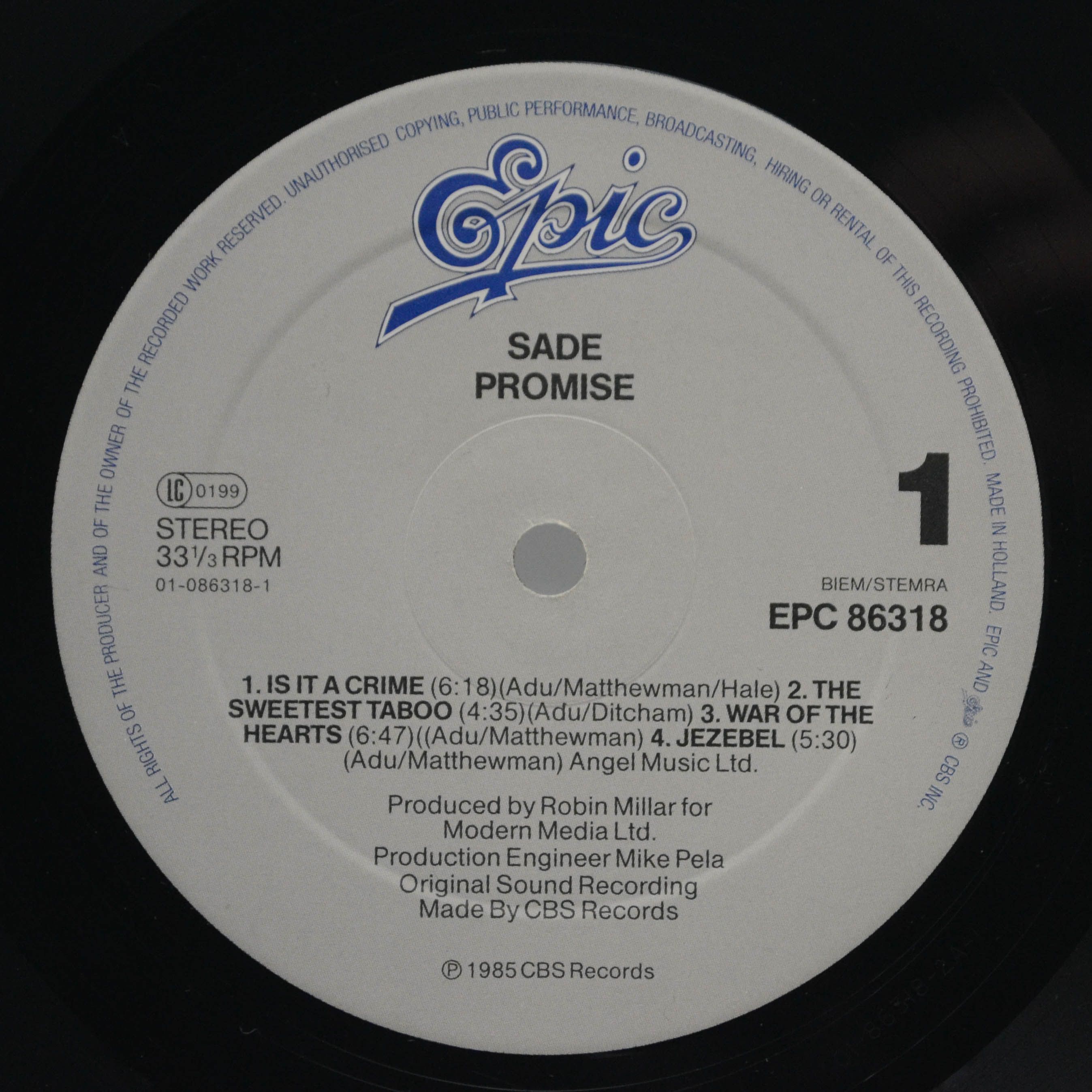 Sade — Promise, 1985