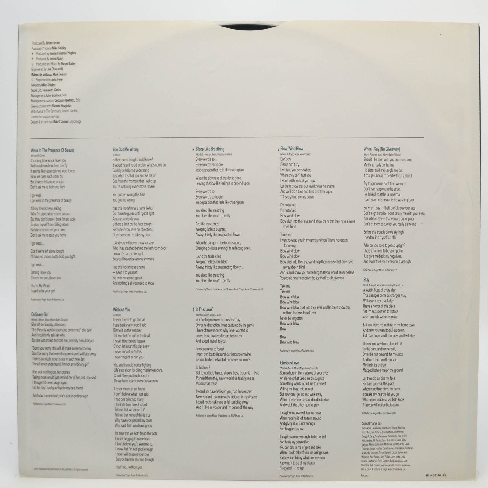 Виниловая пластинка Alison Moyet — Raindancing, 1987