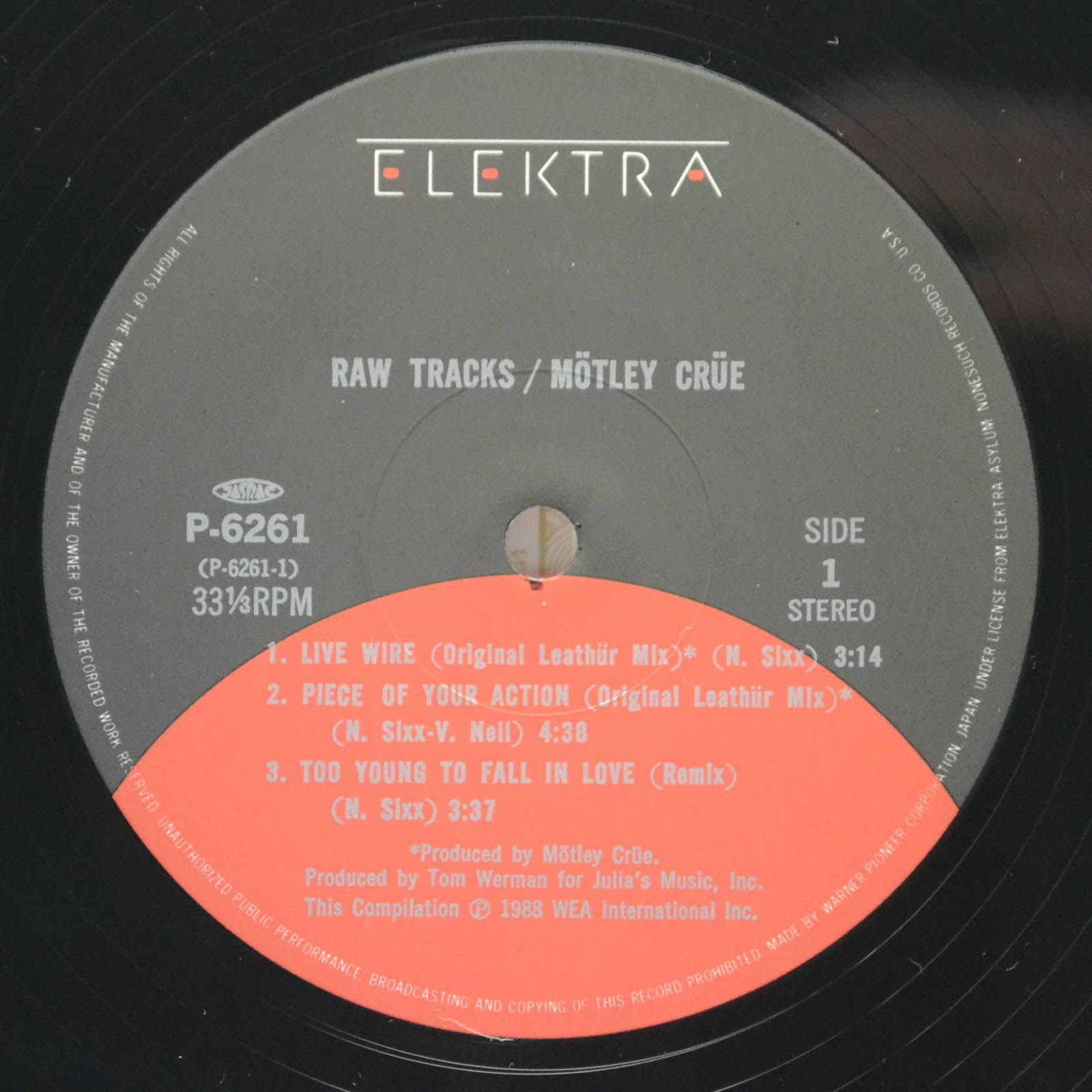 Виниловая пластинка Mötley Crüe — Raw Tracks, 1988