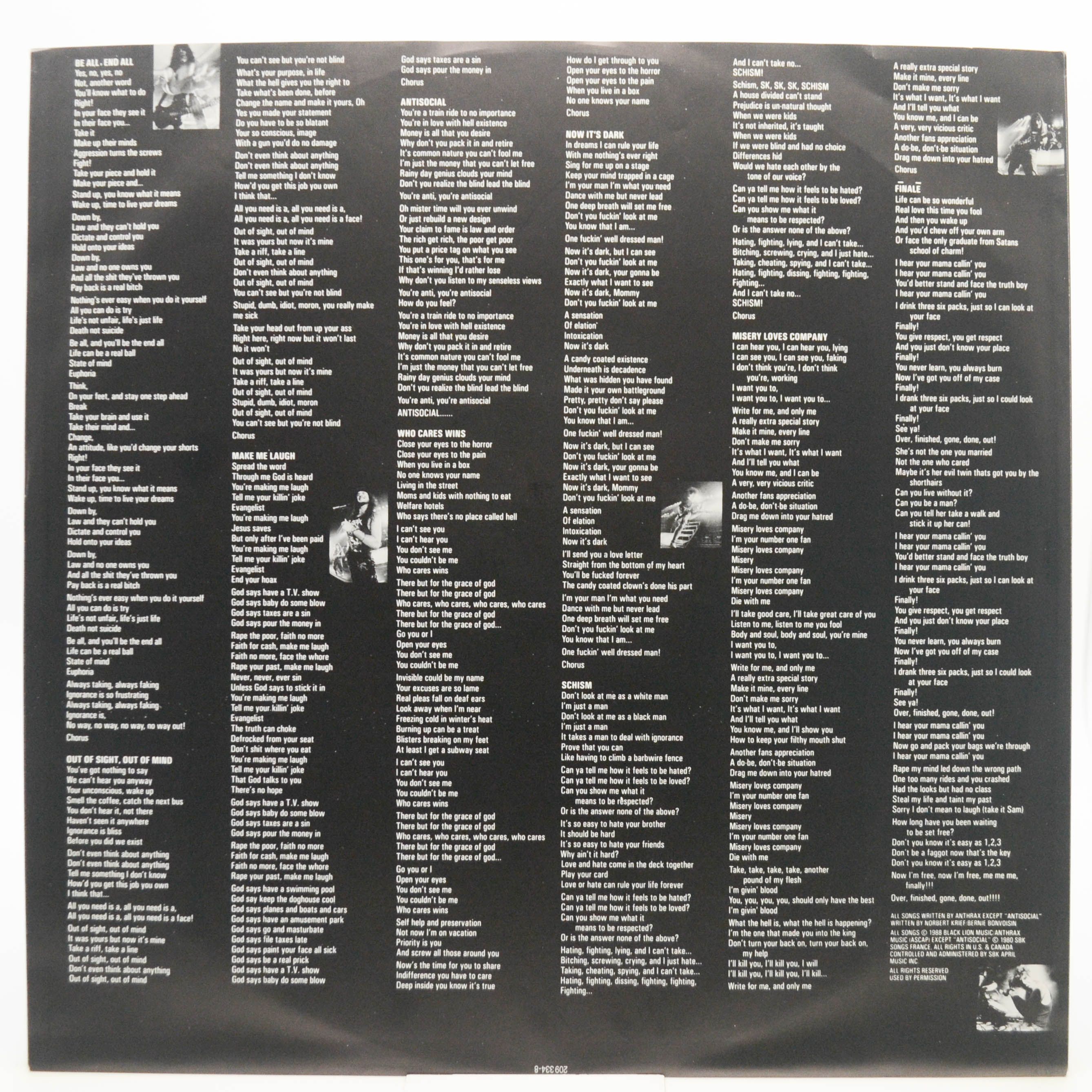 Виниловая пластинка Anthrax — State Of Euphoria, 1988
