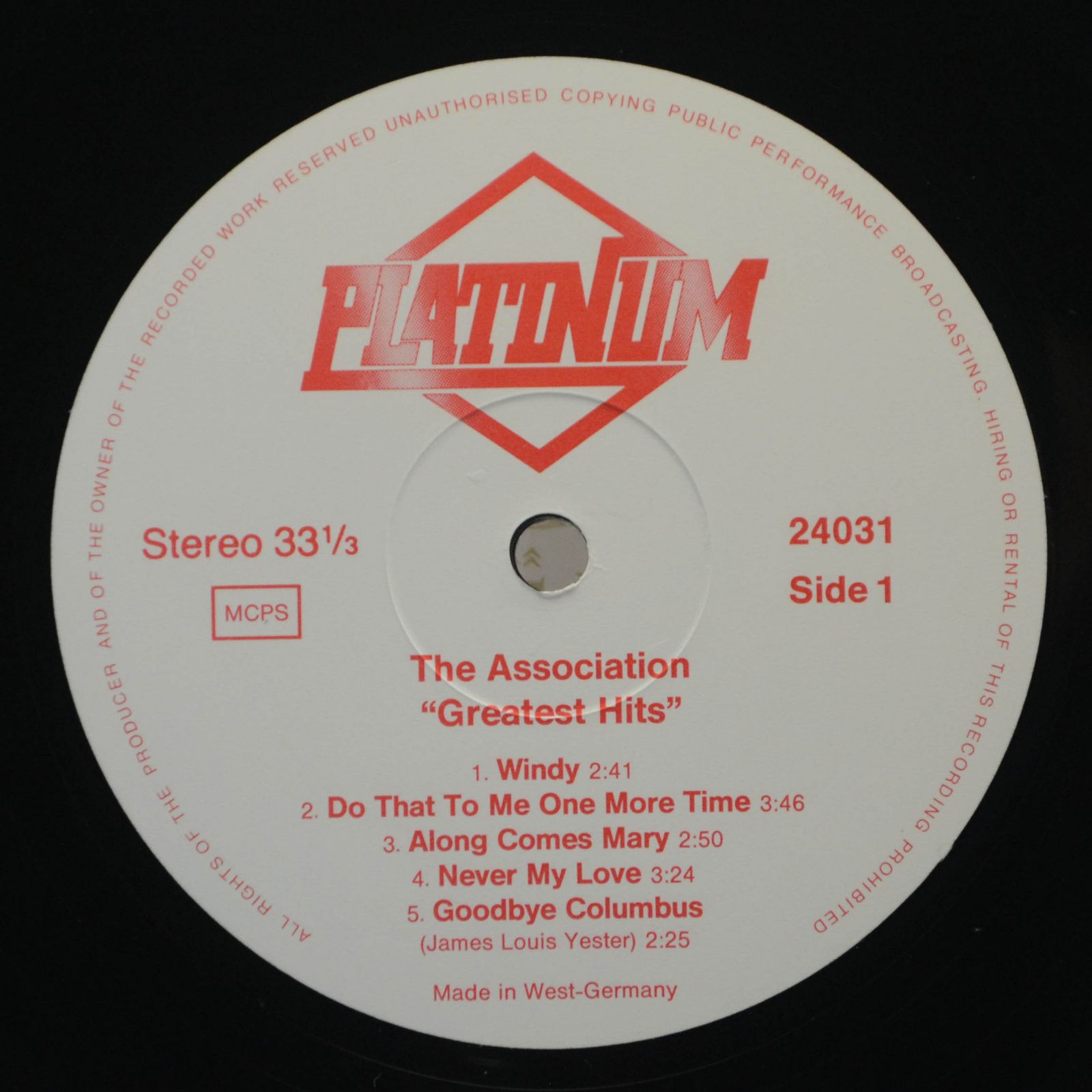 Виниловая пластинка Association — Greatest Hits, 1983