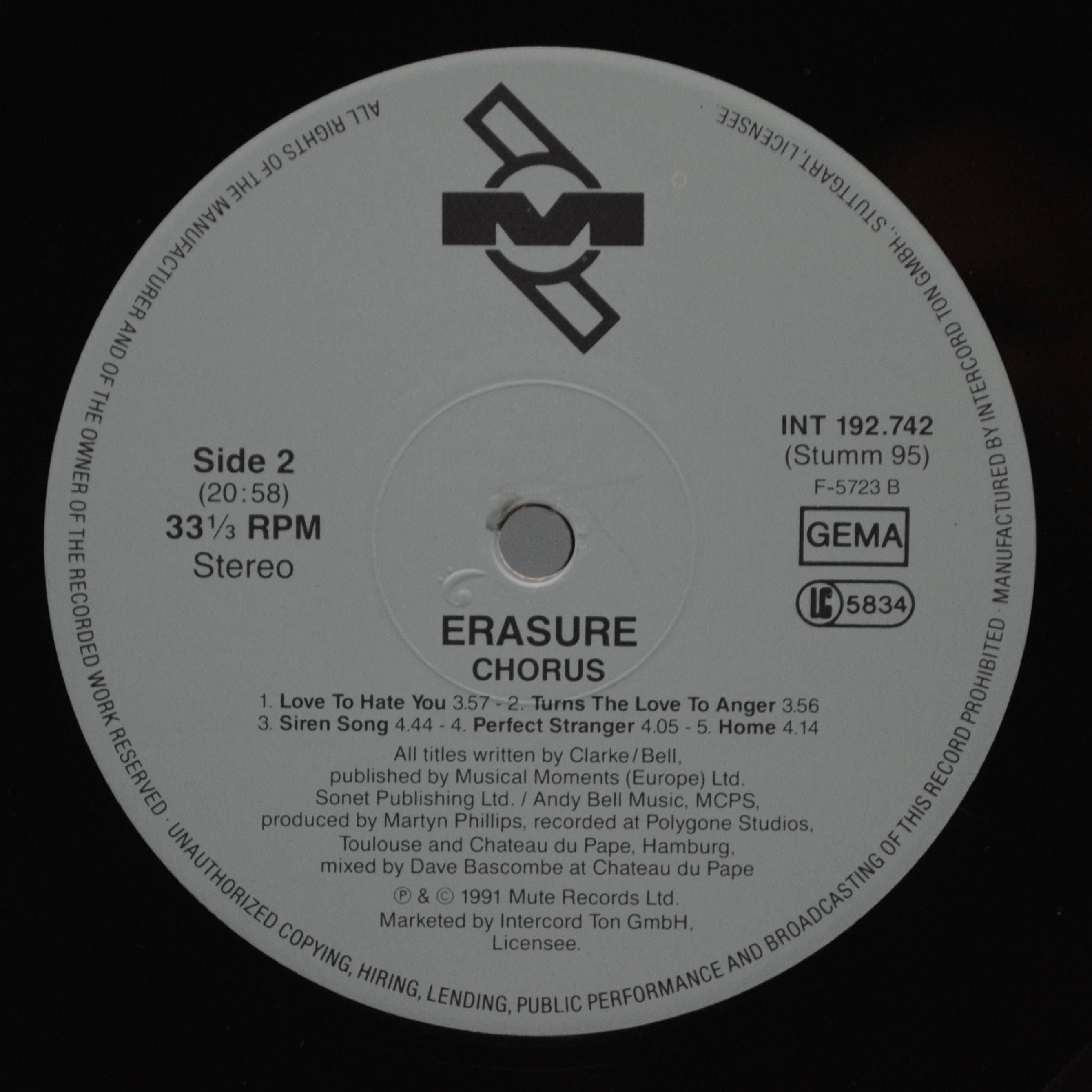 Erasure — Chorus, 1991