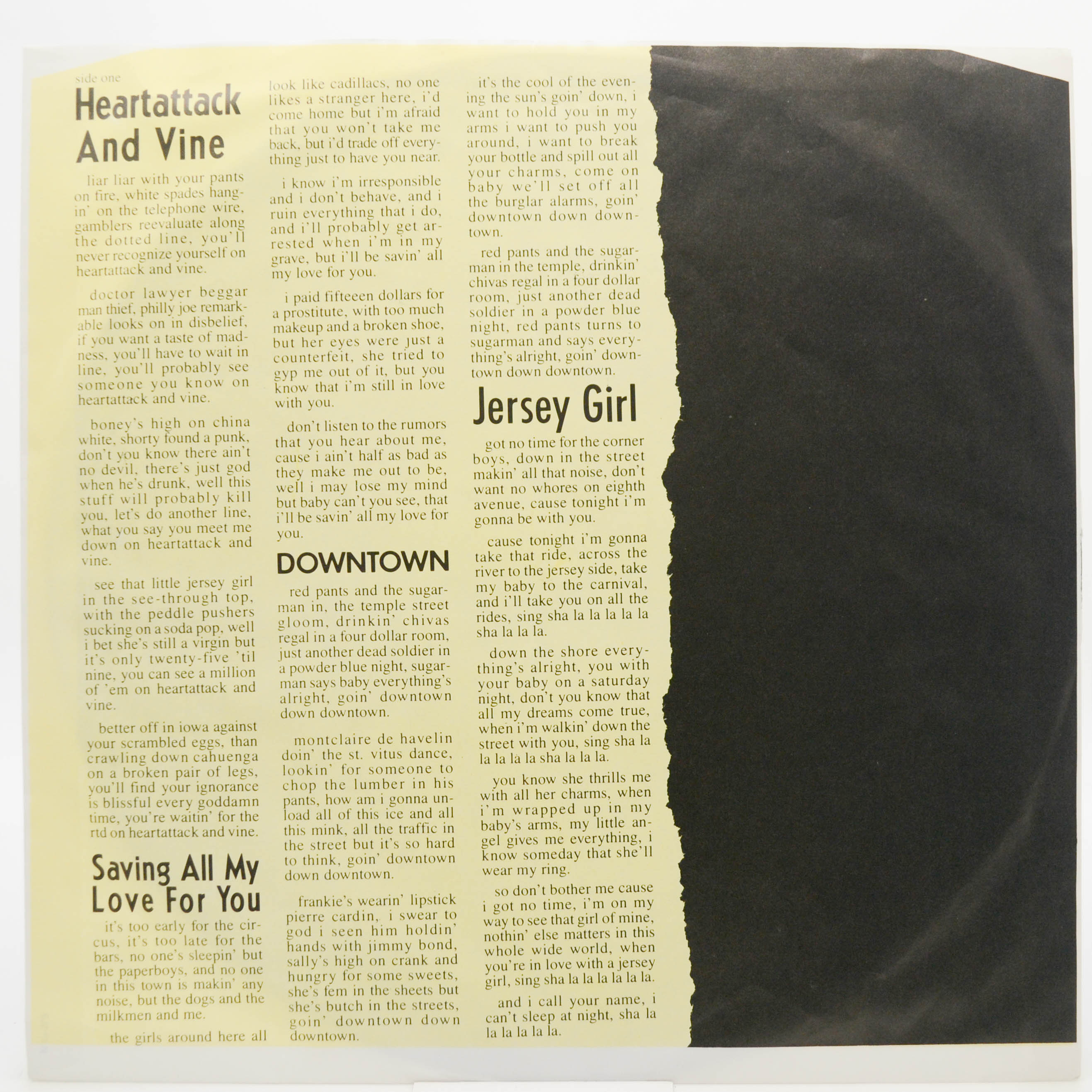 Tom Waits — Heartattack And Vine, 1980