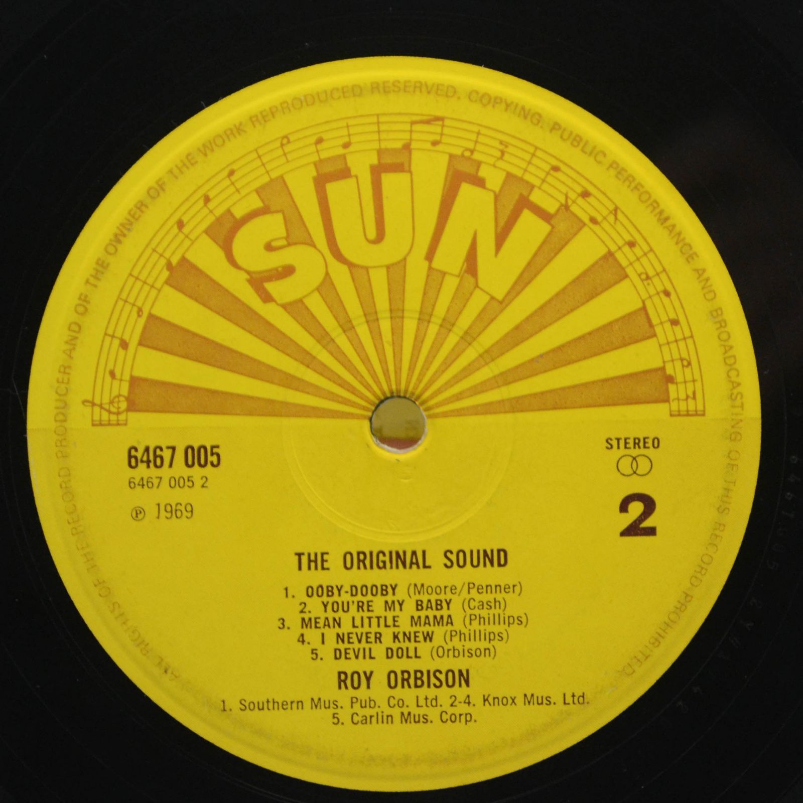 Виниловая пластинка Roy Orbison — The Original Sound, 1972