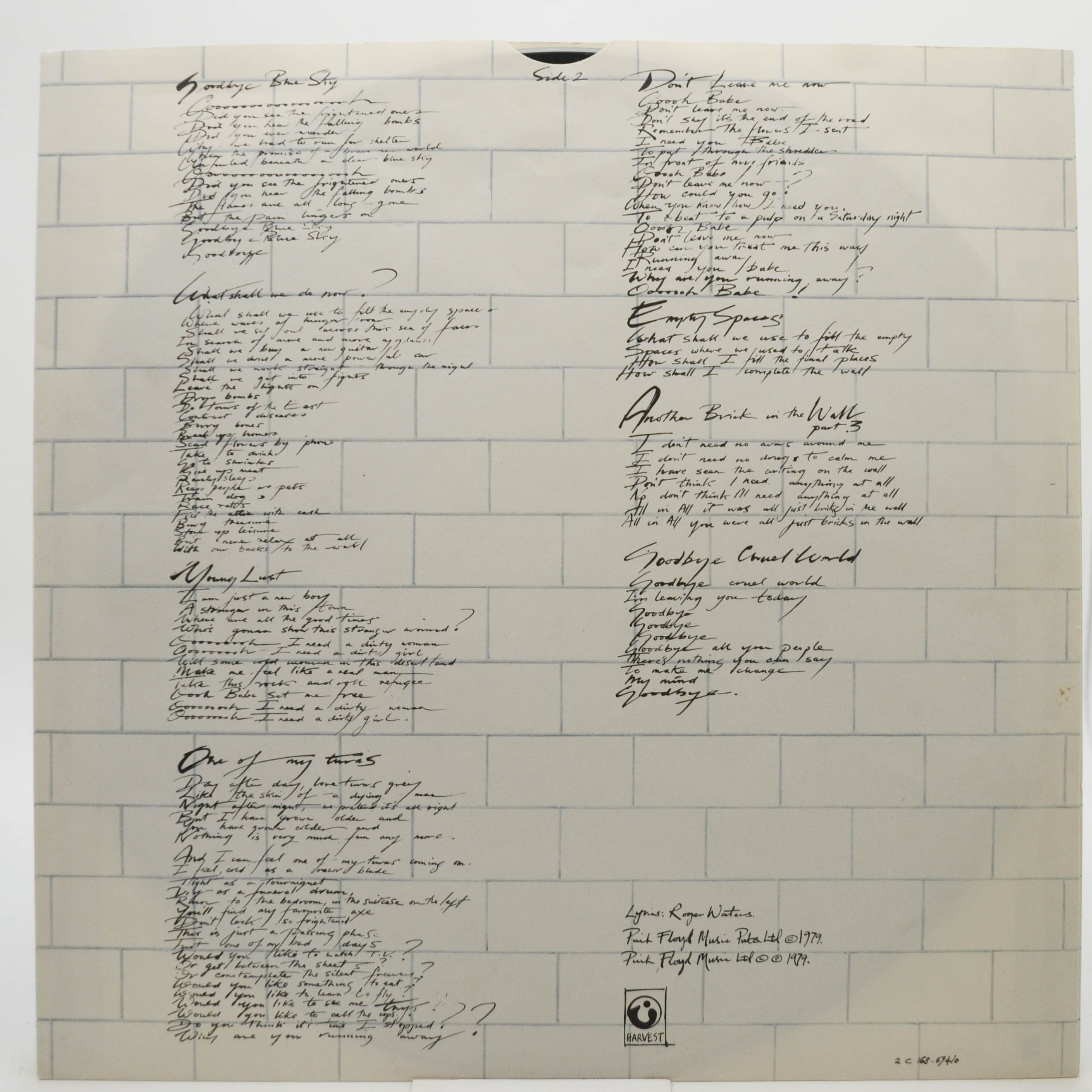 Виниловая пластинка Pink Floyd — The Wall (2LP), 1979
