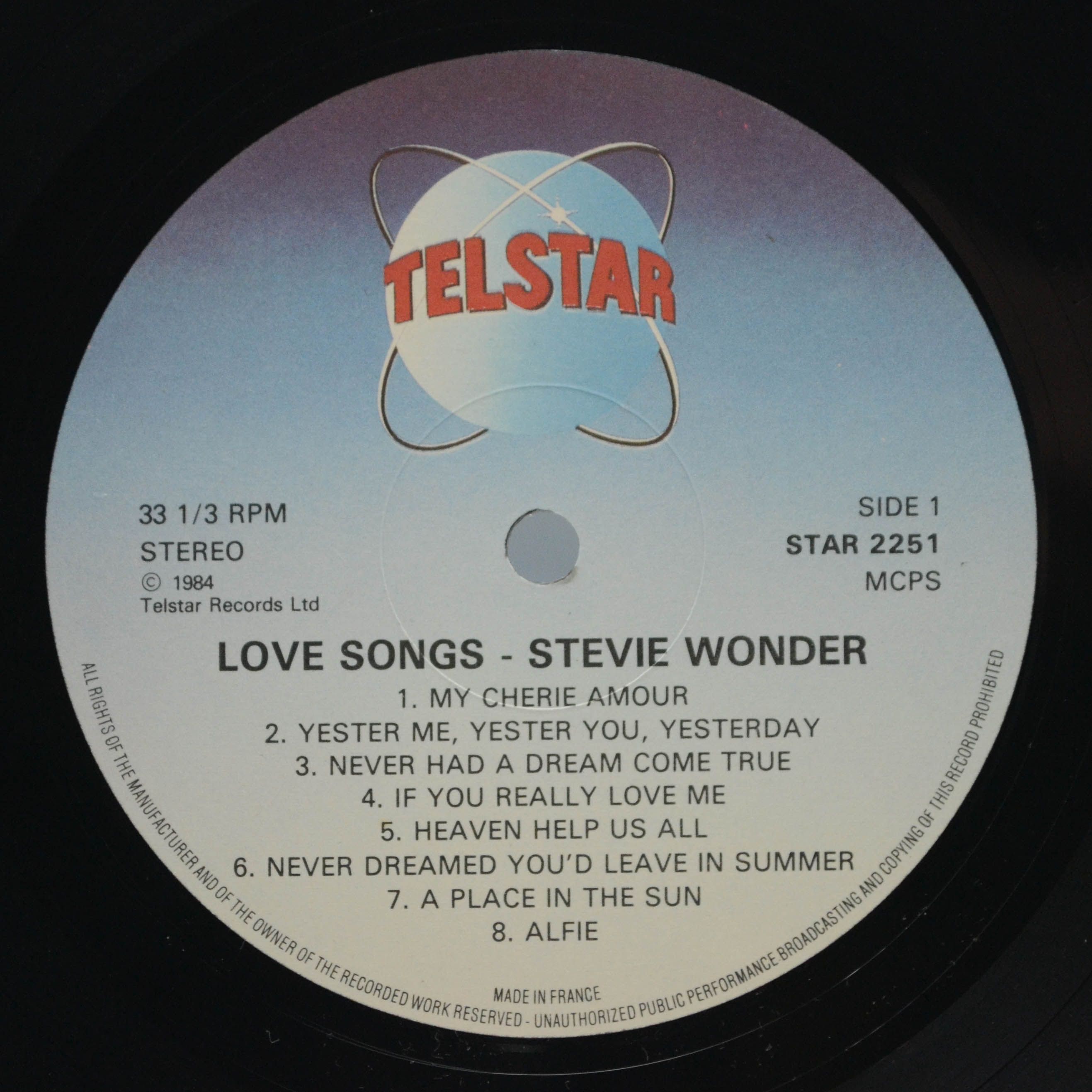 Виниловая пластинка Stevie Wonder — Love Songs, 1984