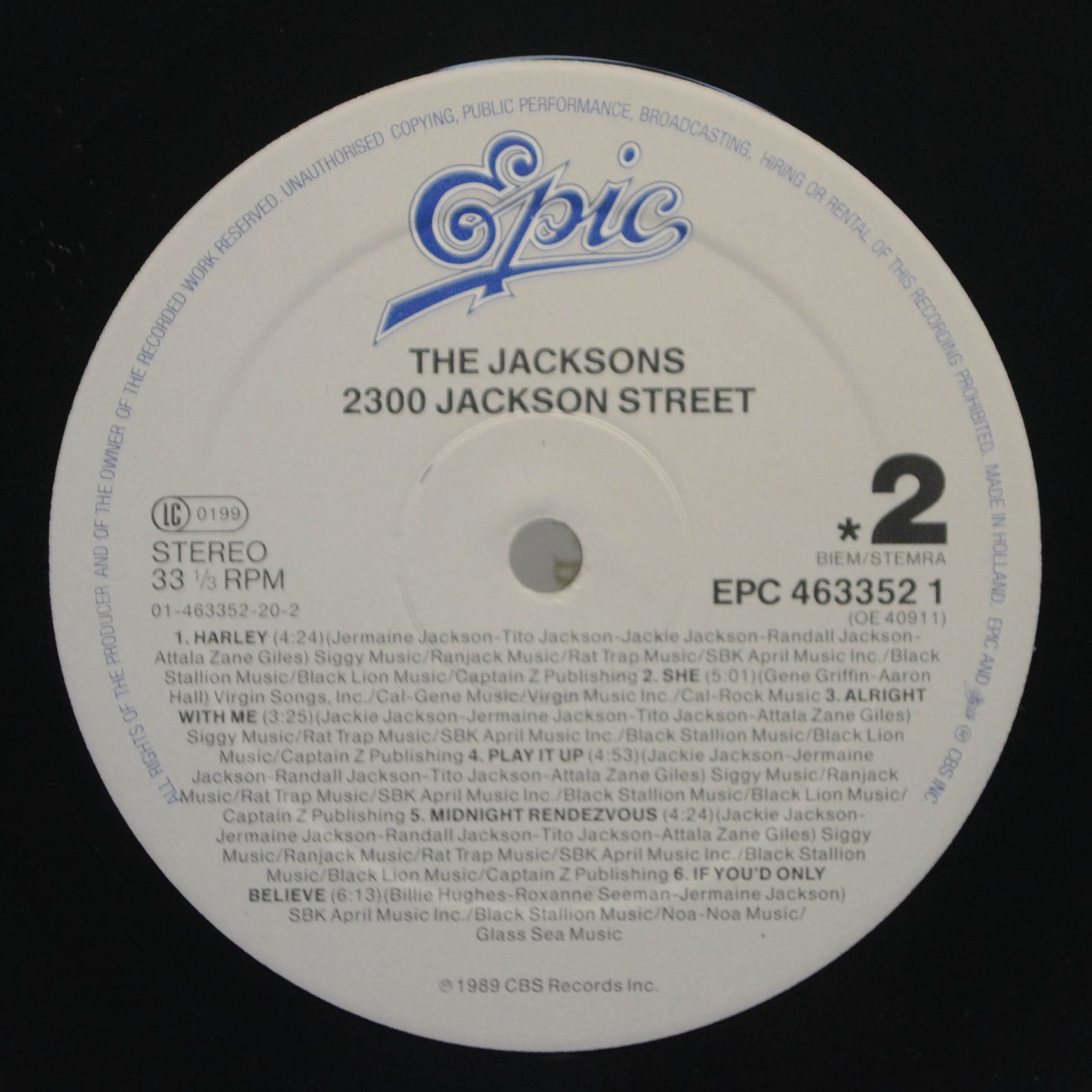 Виниловая пластинка Jacksons — 2300 Jackson Street, 1989