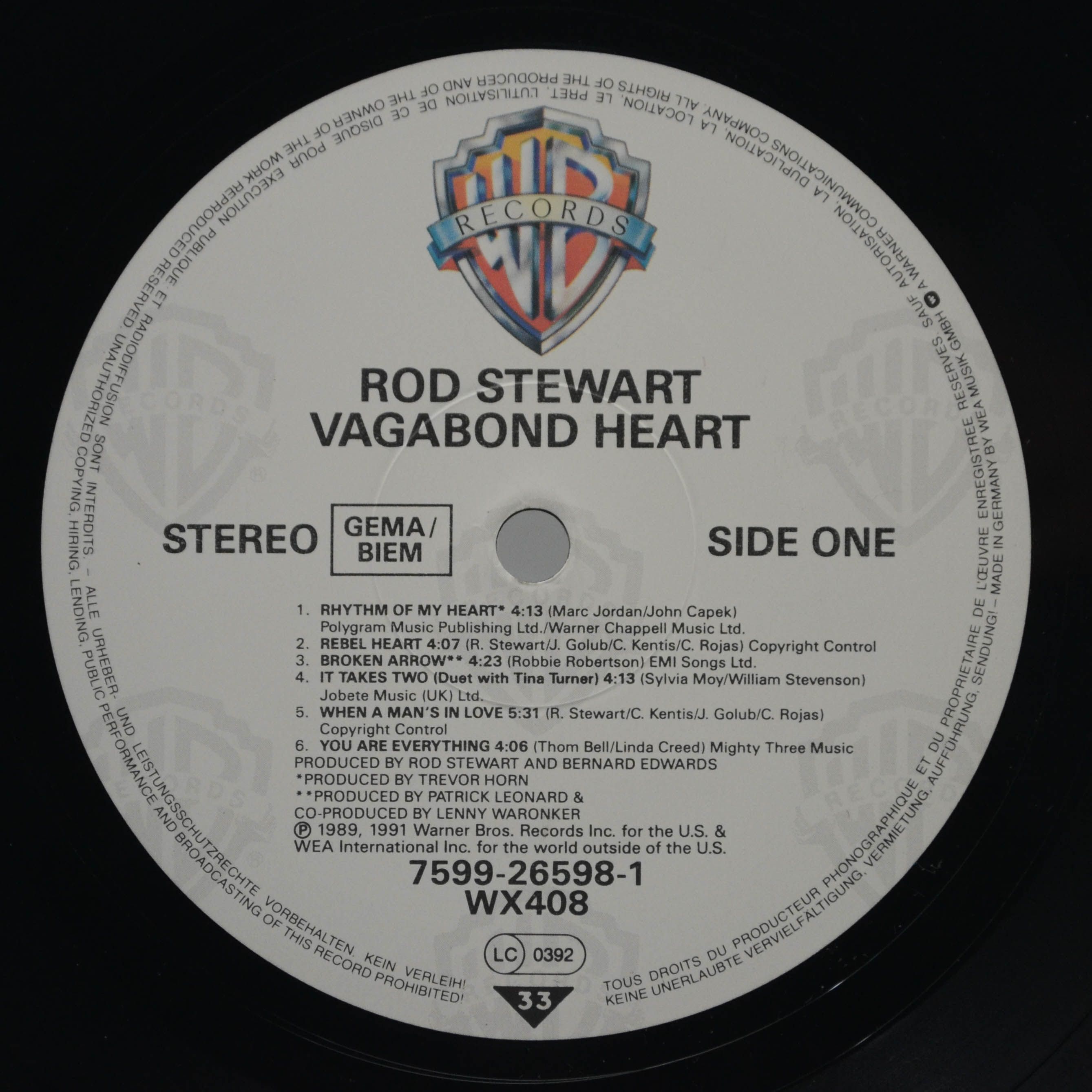 Rod Stewart — Vagabond Heart, 1991