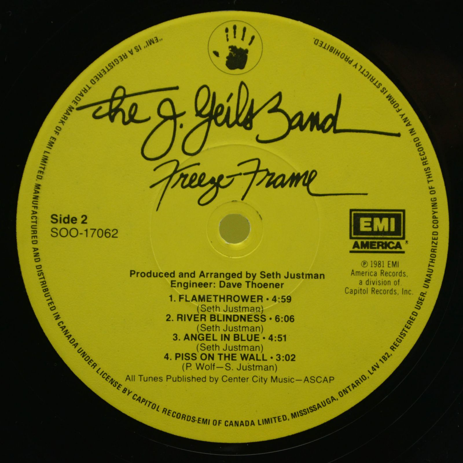 Виниловая пластинка J. Geils Band — Freeze Frame, 1981