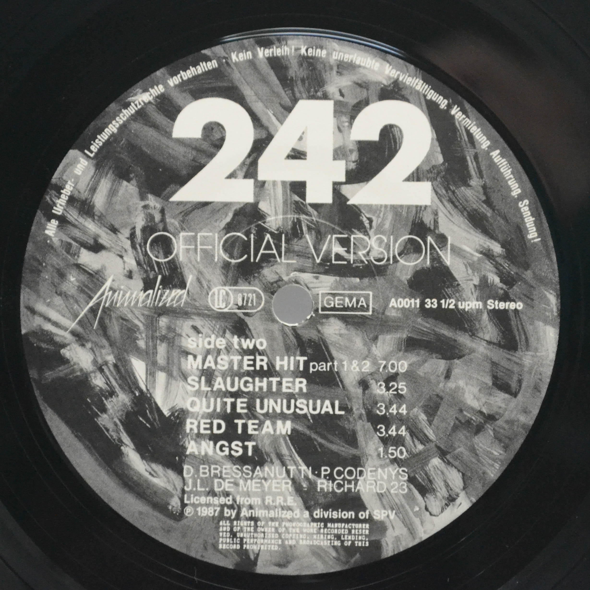 Виниловая пластинка Front 242 — Official Version, 1987