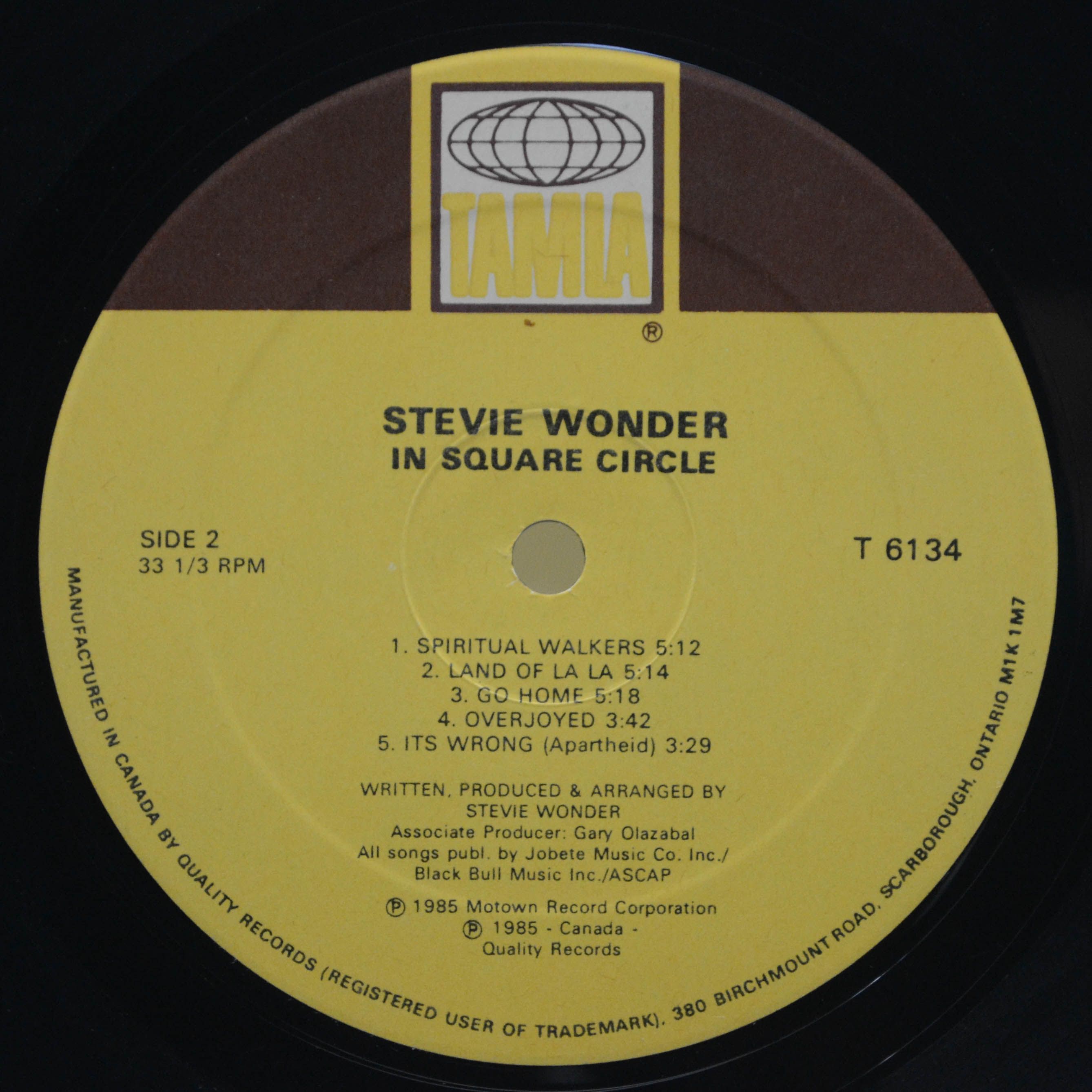 Виниловая пластинка Stevie Wonder — In Square Circle (booklet), 1985