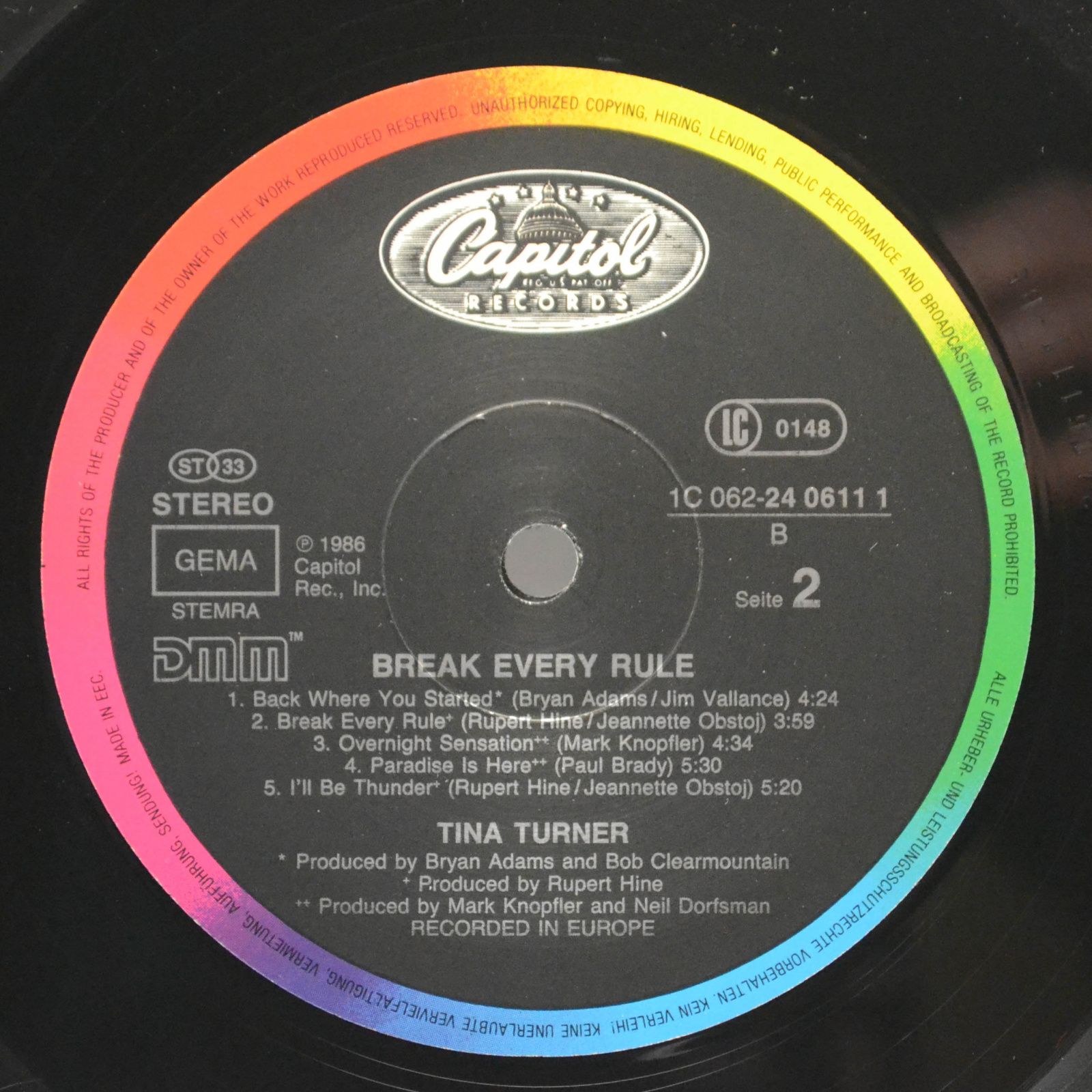 Tina Turner — Break Every Rule, 1986