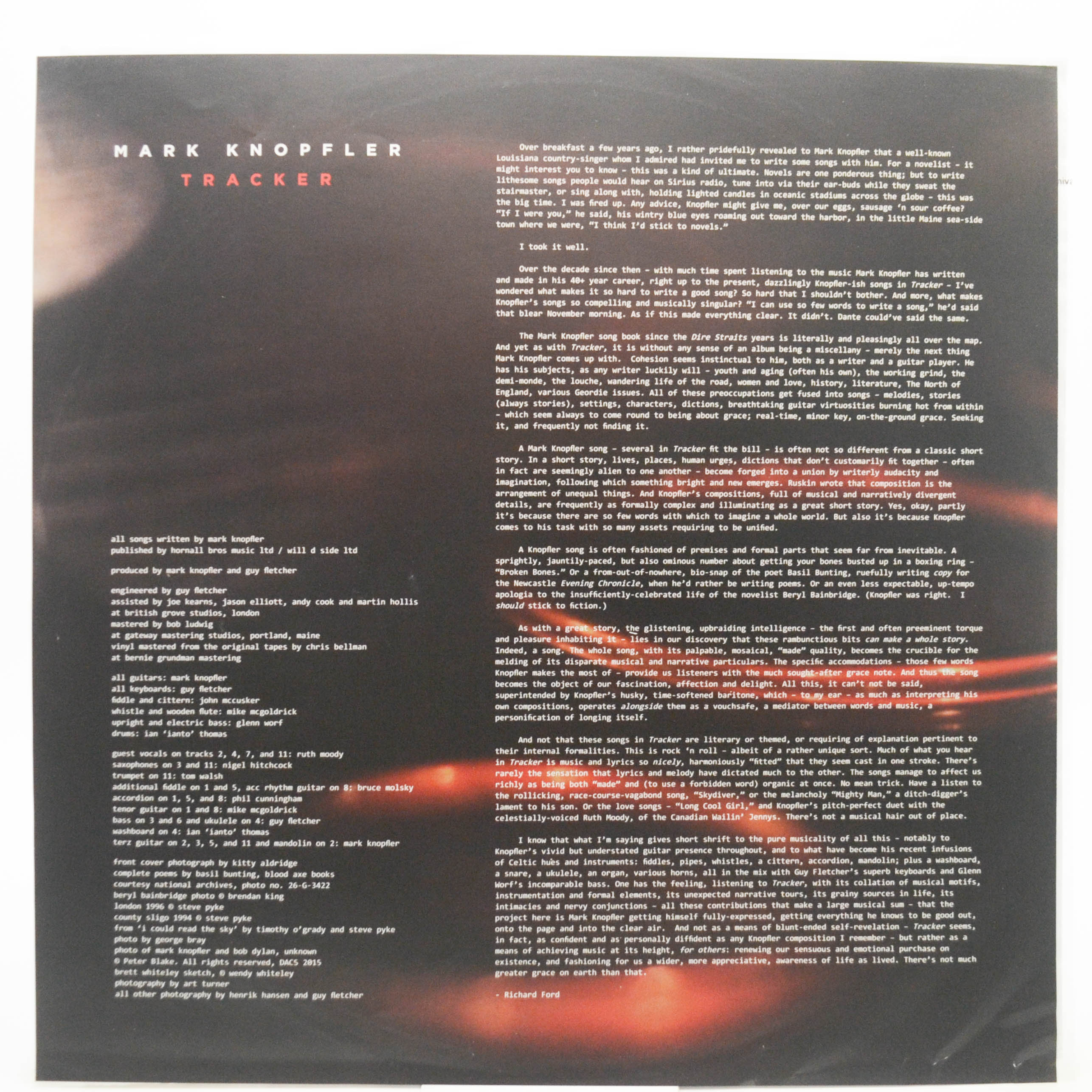 Mark Knopfler — Tracker (2LP), 2015