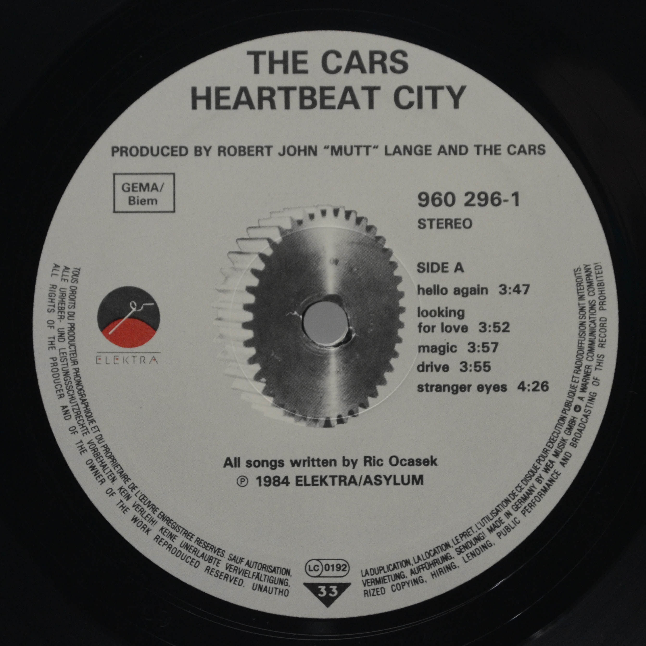 Виниловая пластинка Cars — Heartbeat City, 1984