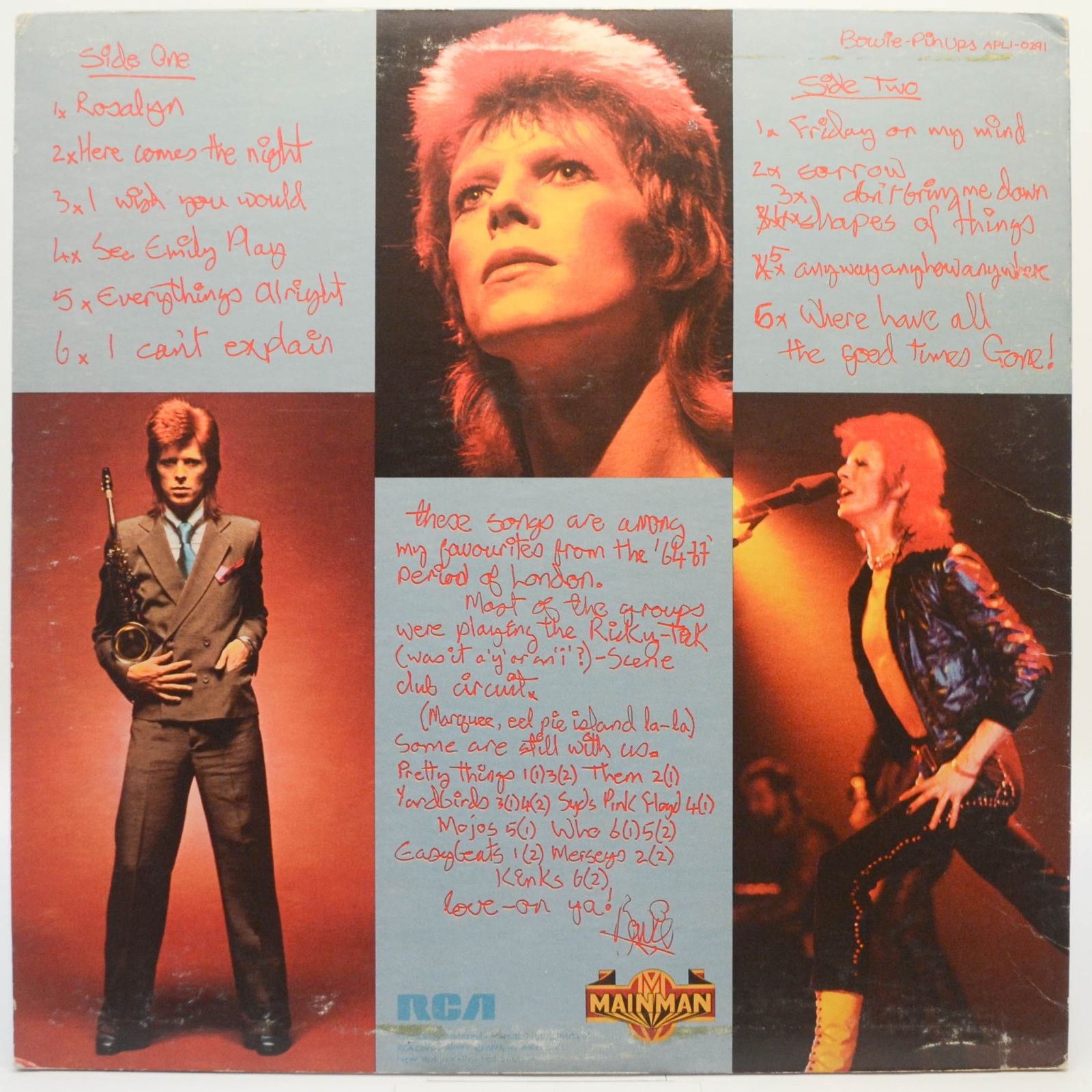 Bowie — Pinups, 1973