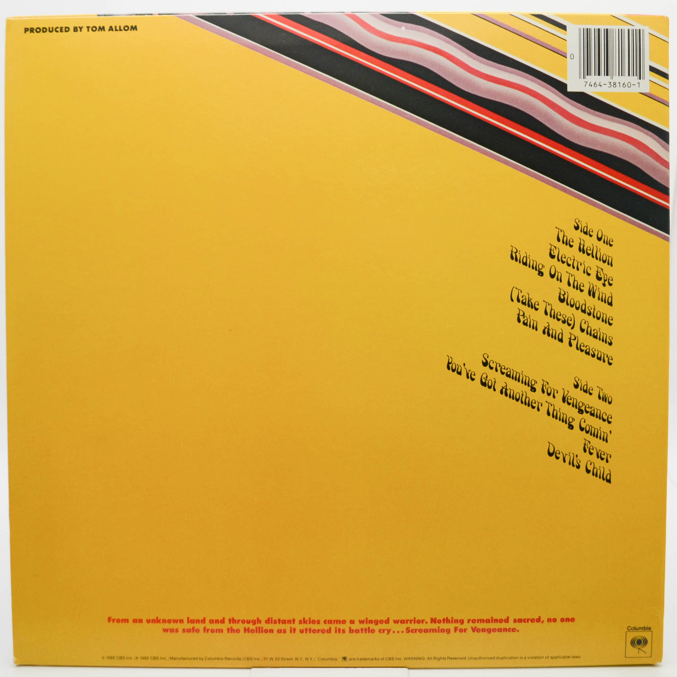 Виниловая пластинка Judas Priest — Screaming For Vengeance (USA), 1982