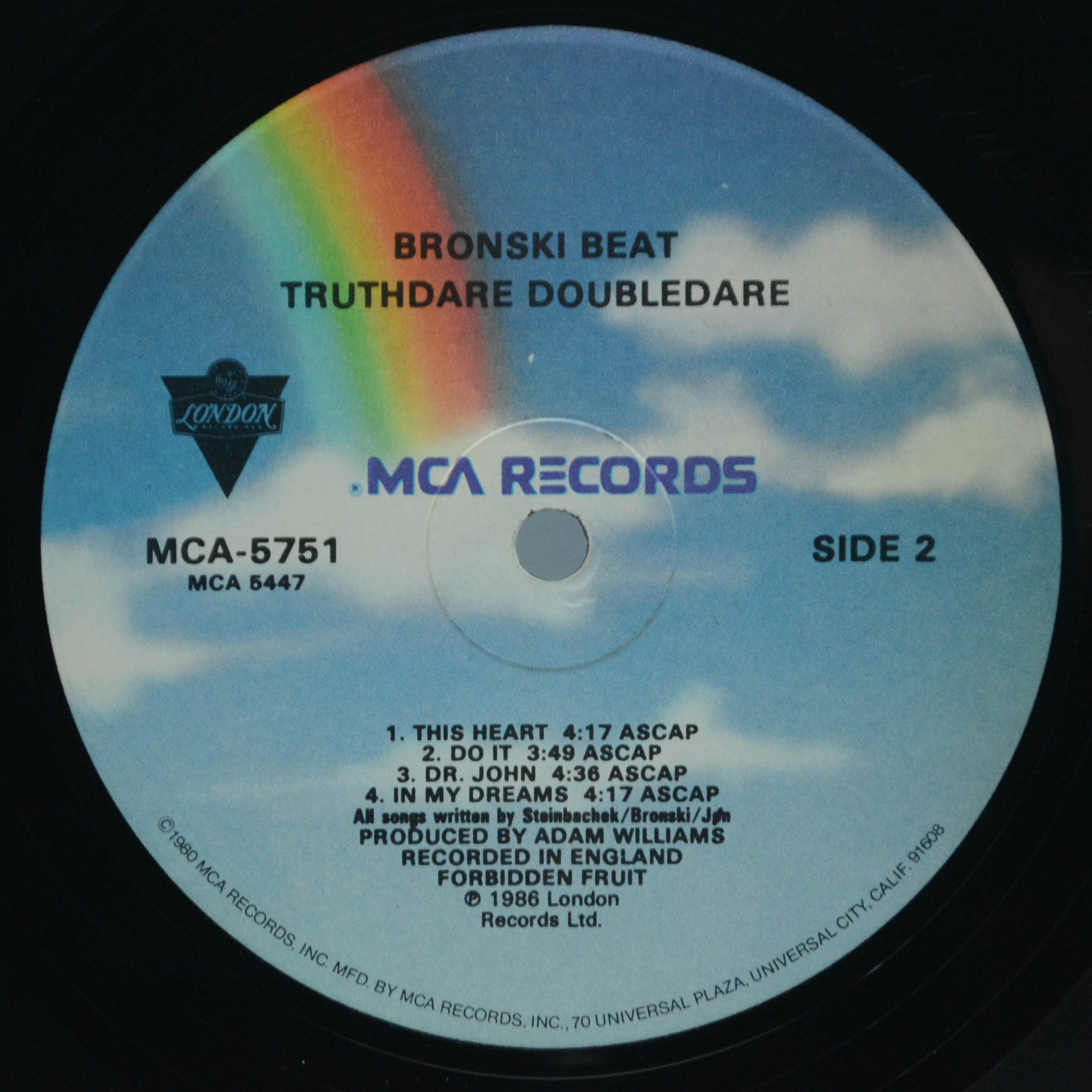 Виниловая пластинка Bronski Beat — Truthdare Doubledare (USA), 1986