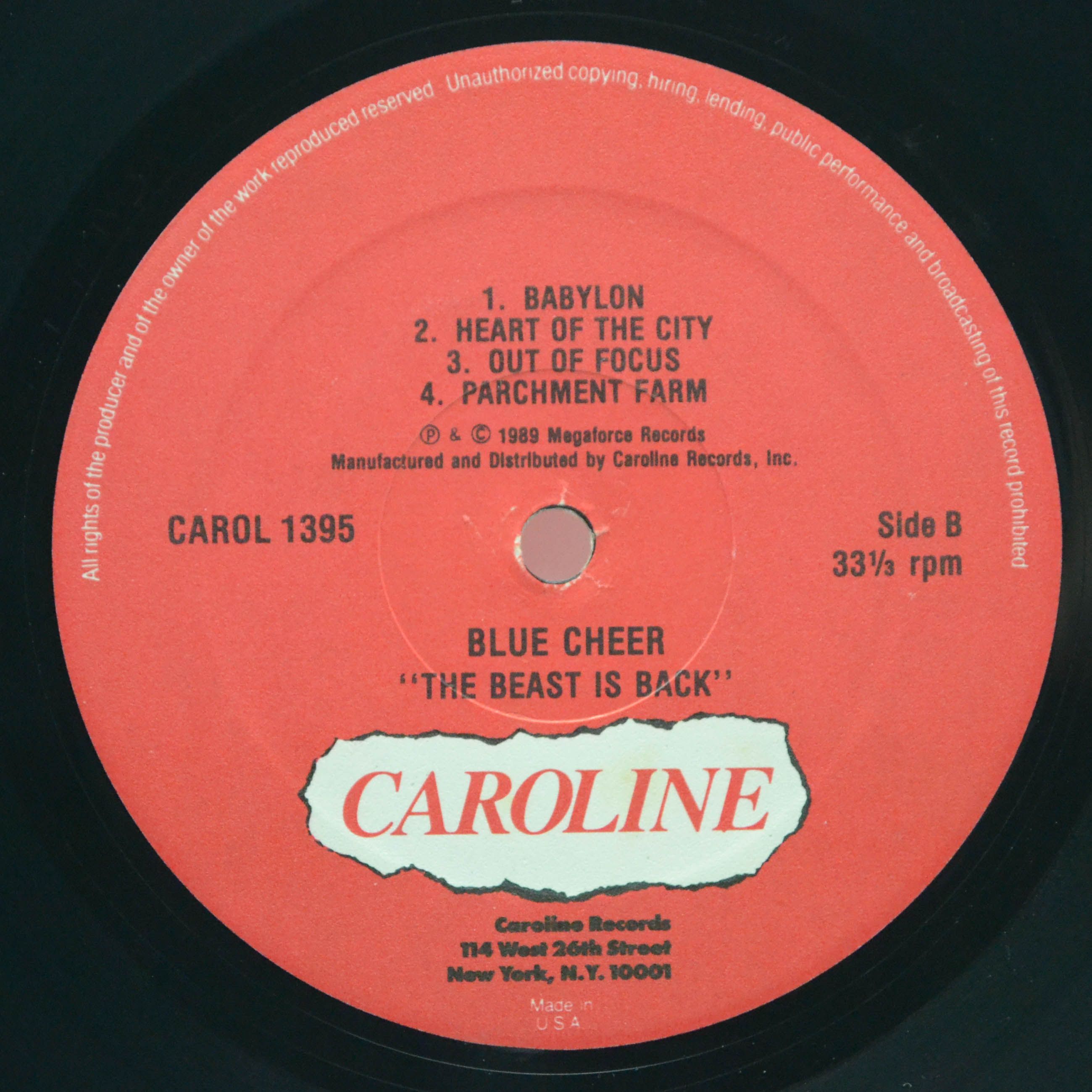 Виниловая пластинка Blue Cheer — The Beast Is Back (USA), 1985
