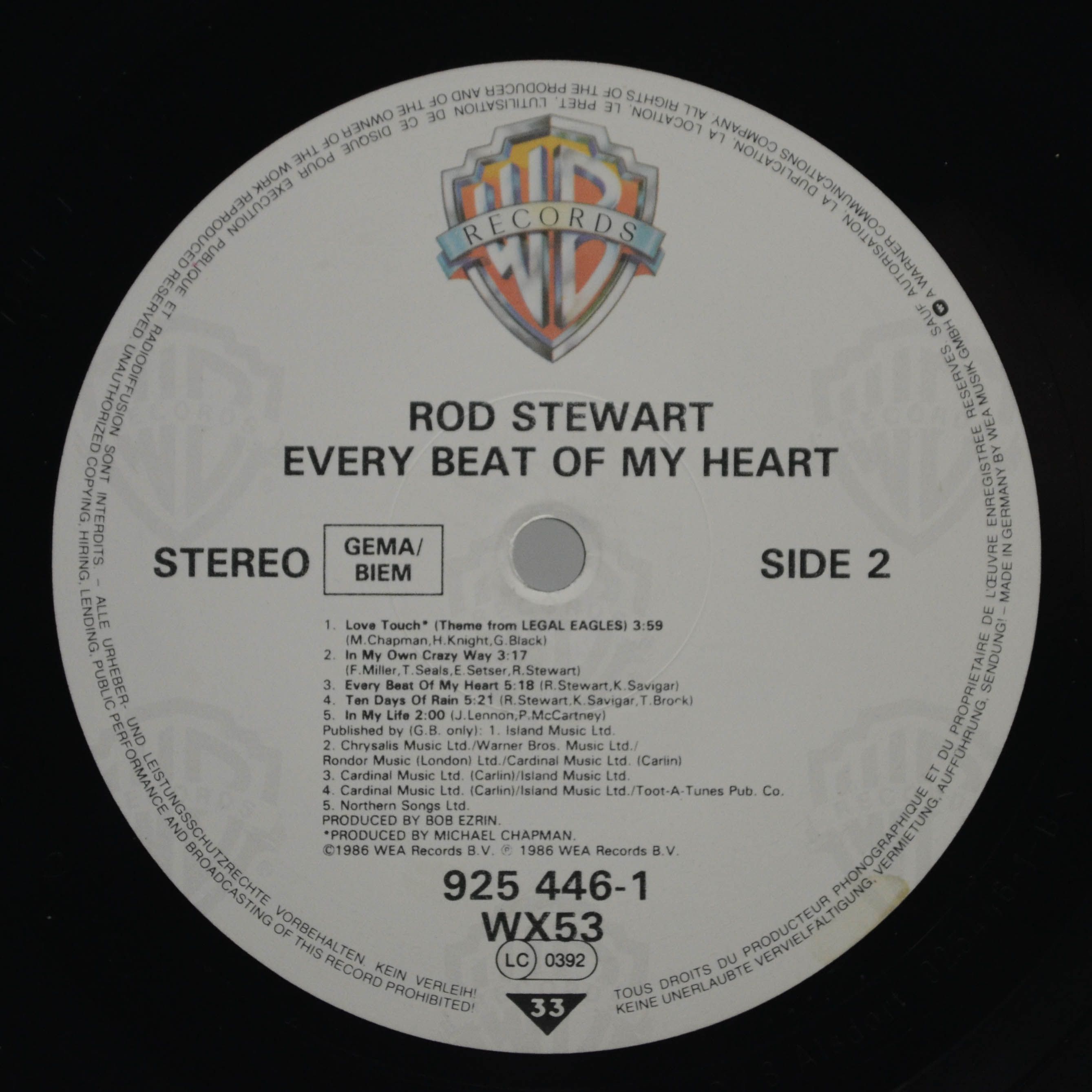 Rod Stewart — Every Beat Of My Heart, 1986
