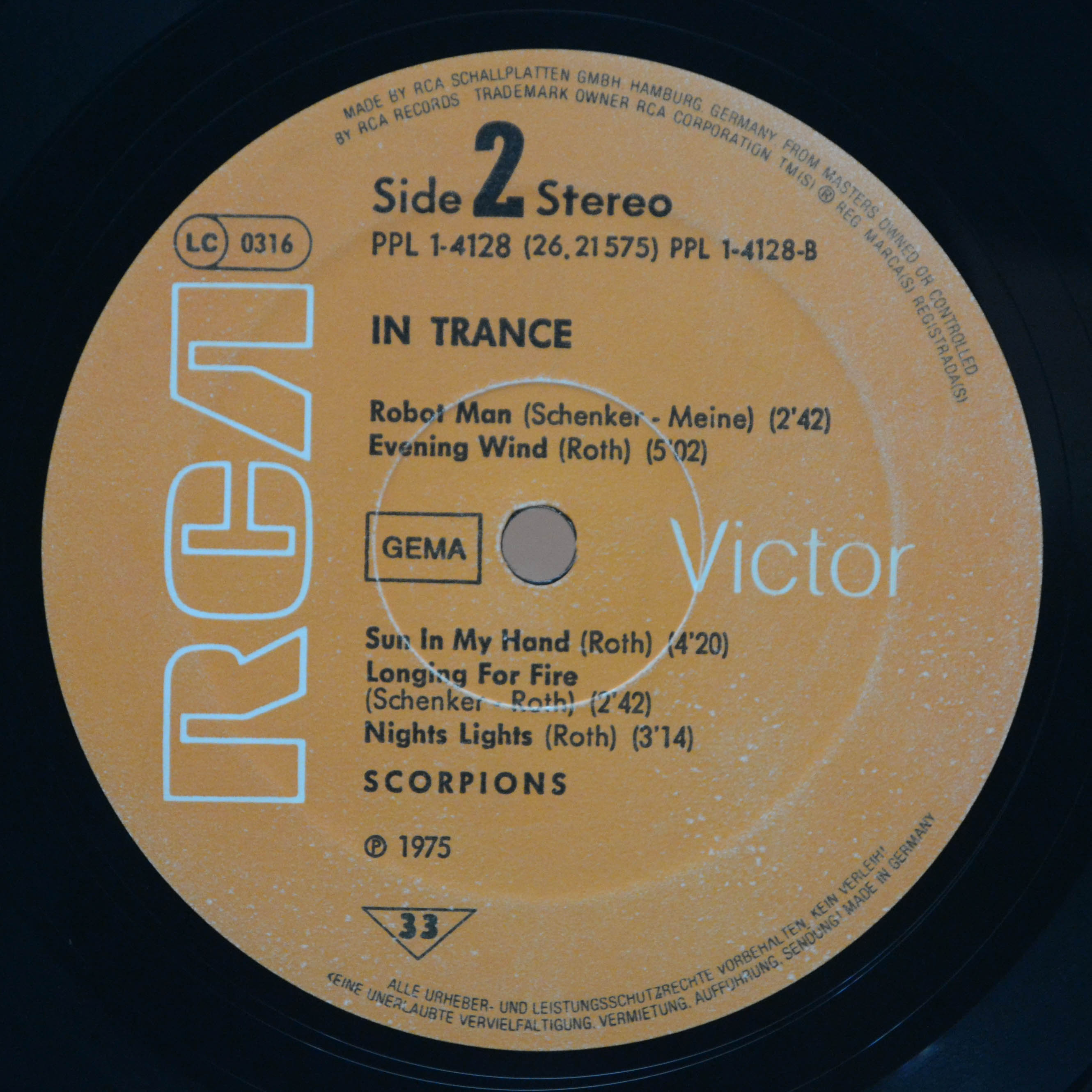 Виниловая пластинка Scorpions — In Trance, 1975
