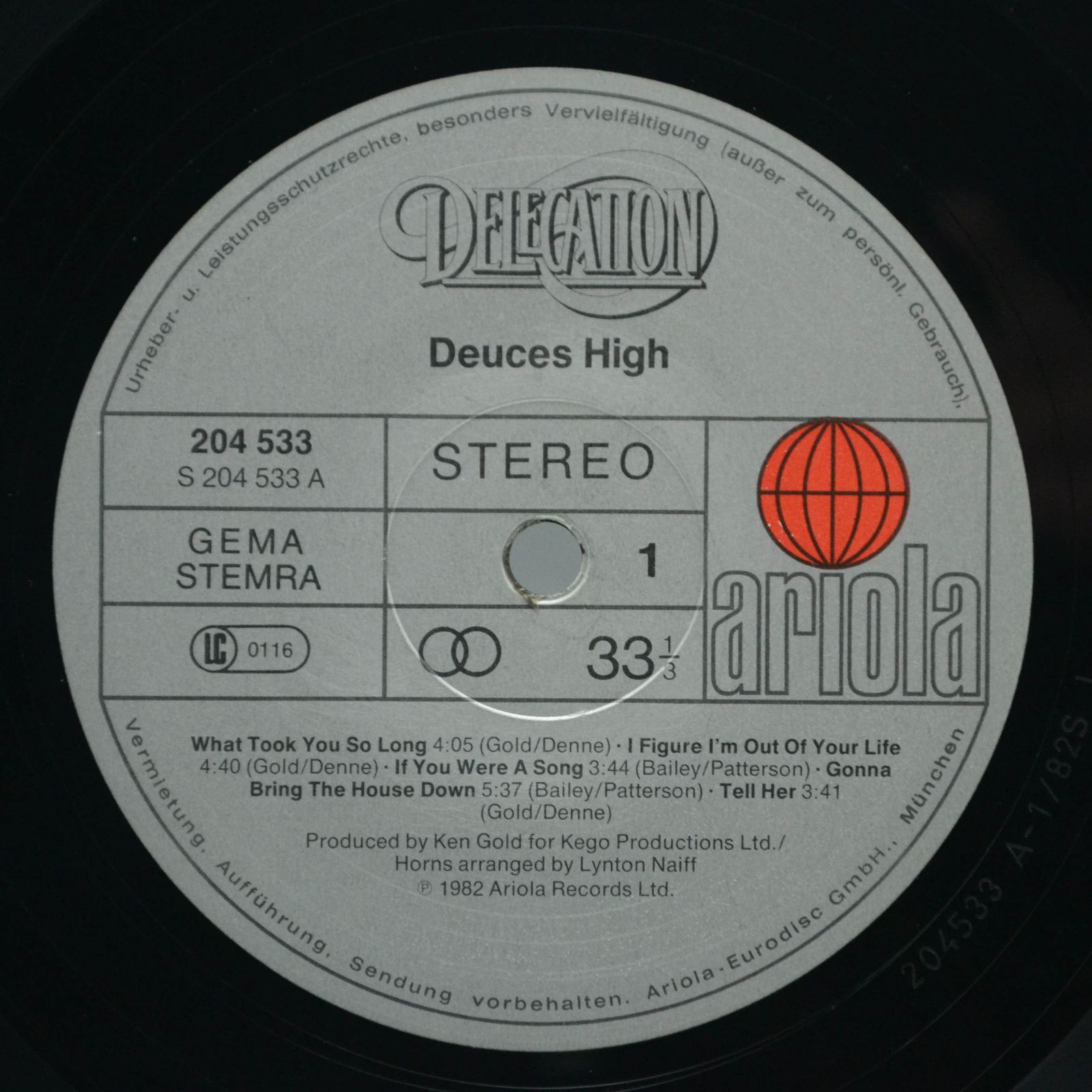 Виниловая пластинка Delegation — Deuces High, 1982