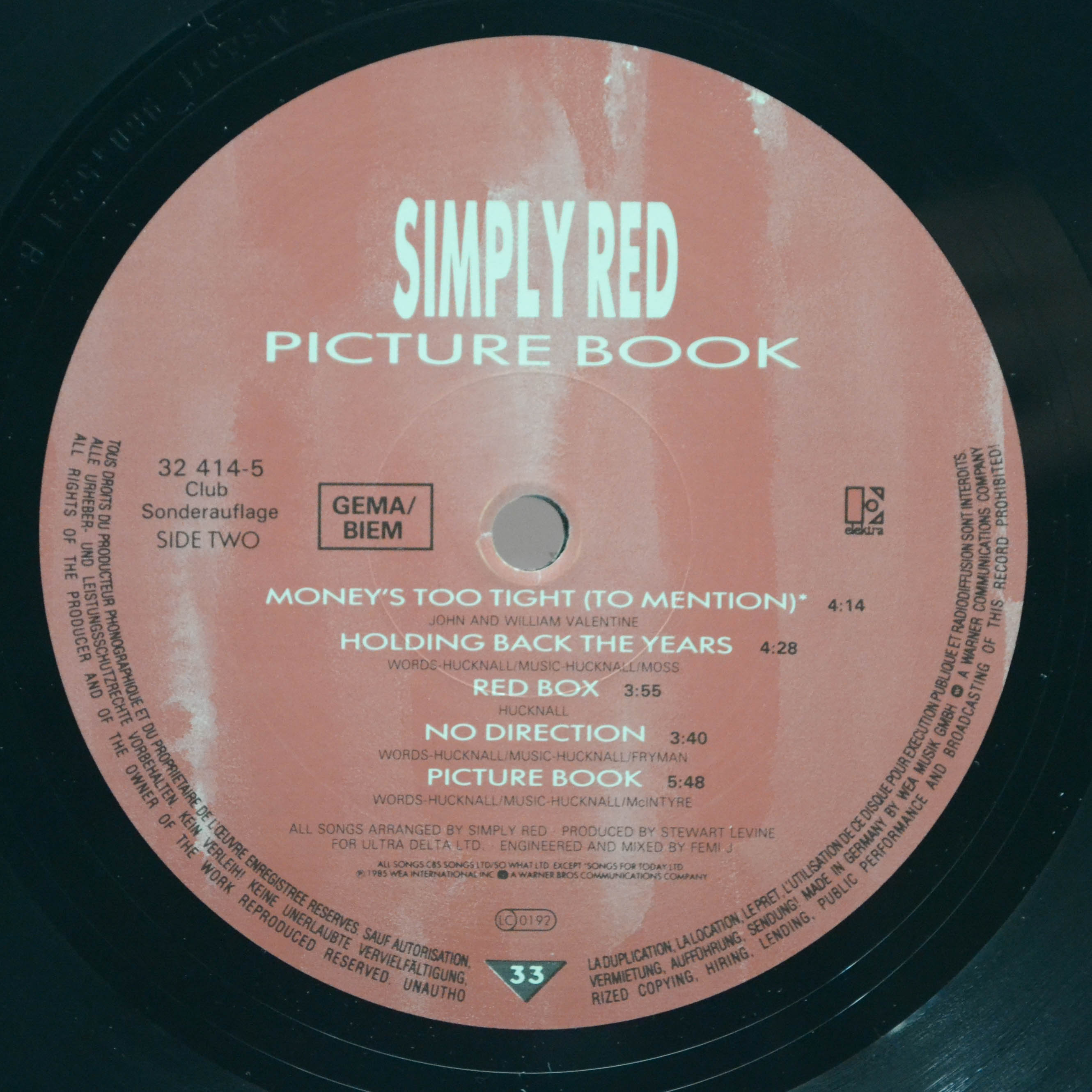 Виниловая пластинка Simply Red — Picture Book, 1985