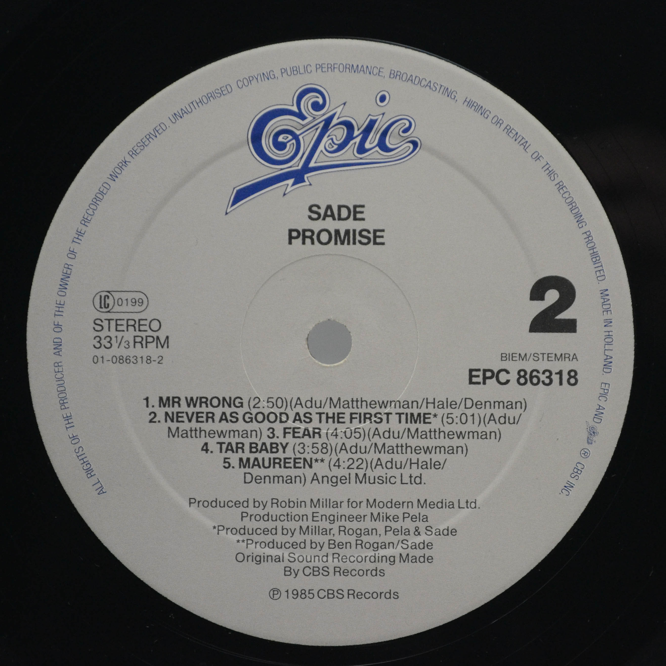 Sade — Promise, 1985