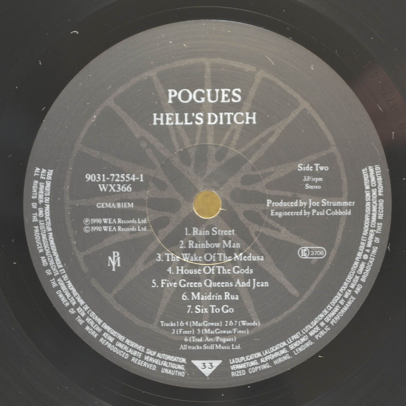 Виниловая пластинка Pogues — Hell's Ditch, 1990