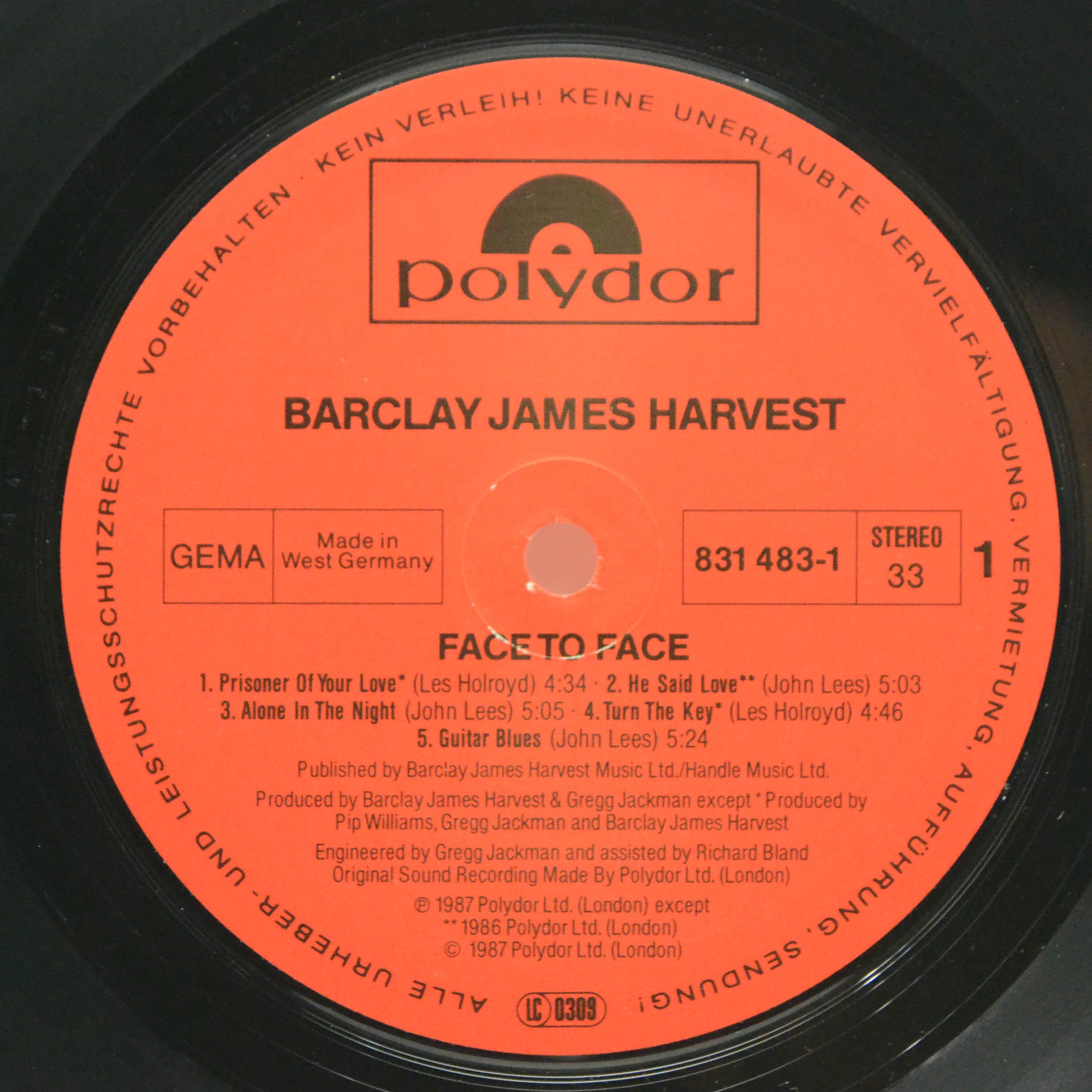 Виниловая пластинка Barclay James Harvest — Face To Face, 1987