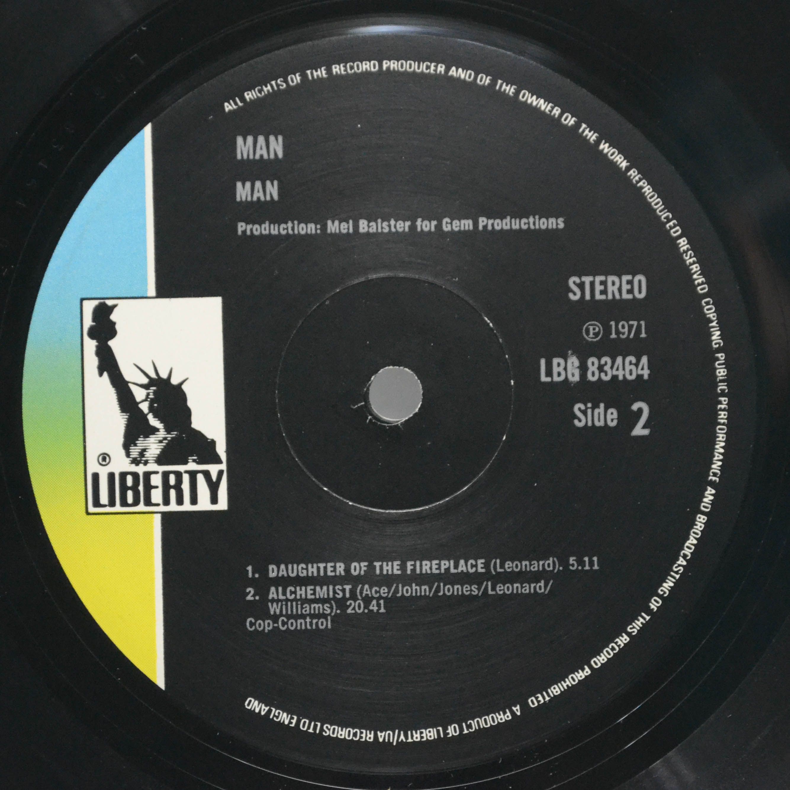 Виниловая пластинка Man — Man (1-st, UK), 1971