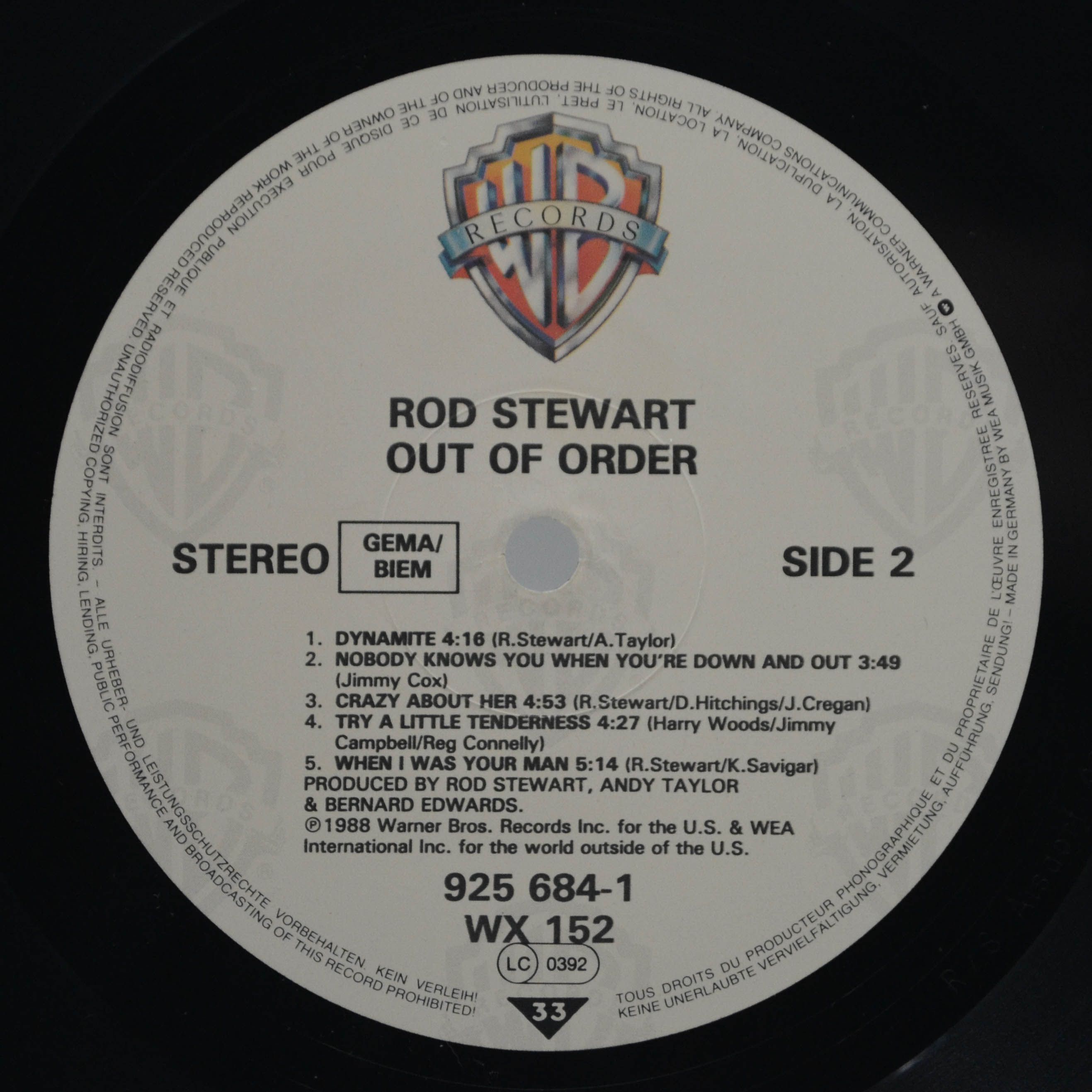 Rod Stewart — Out Of Order, 1988