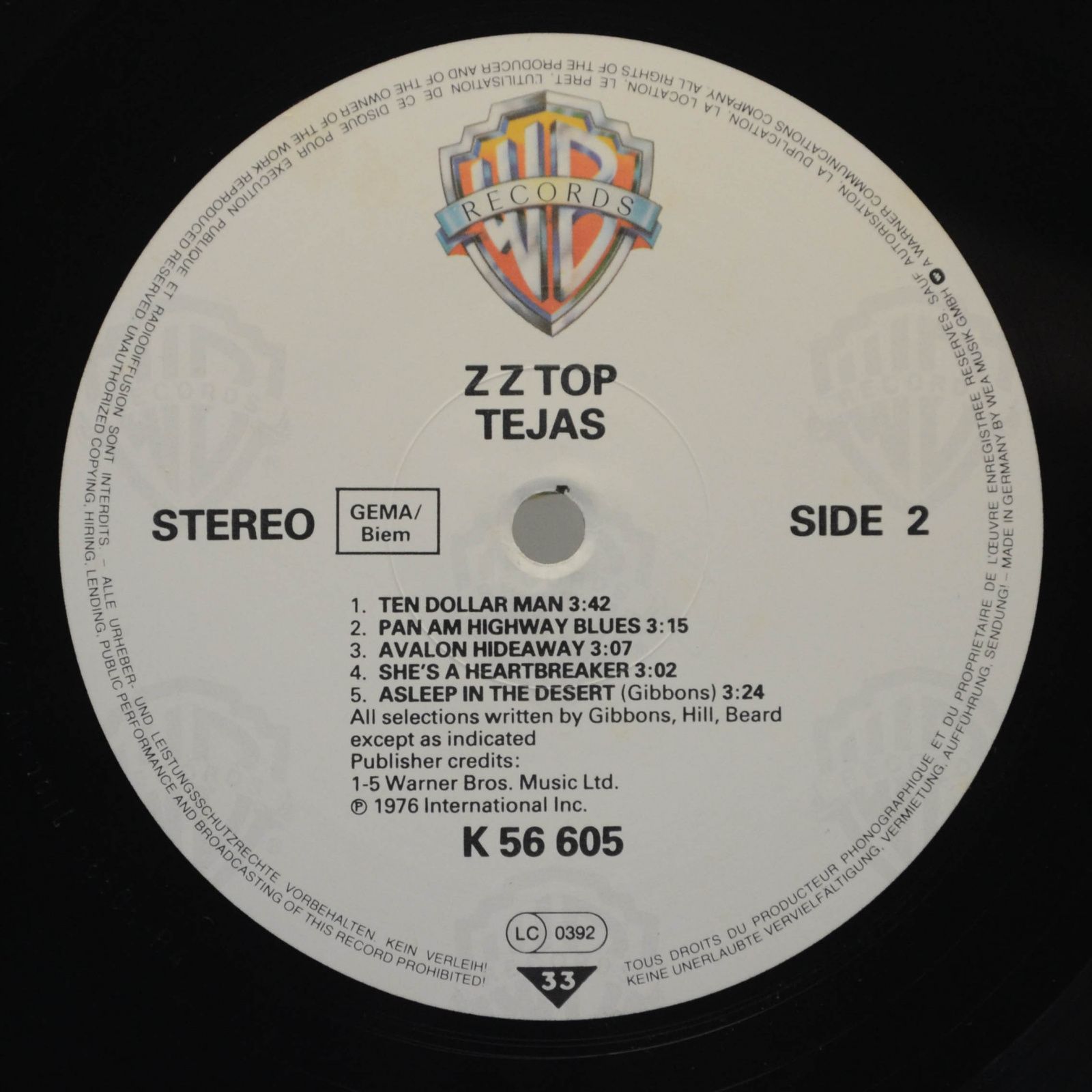 ZZ Top — Tejas, 1976