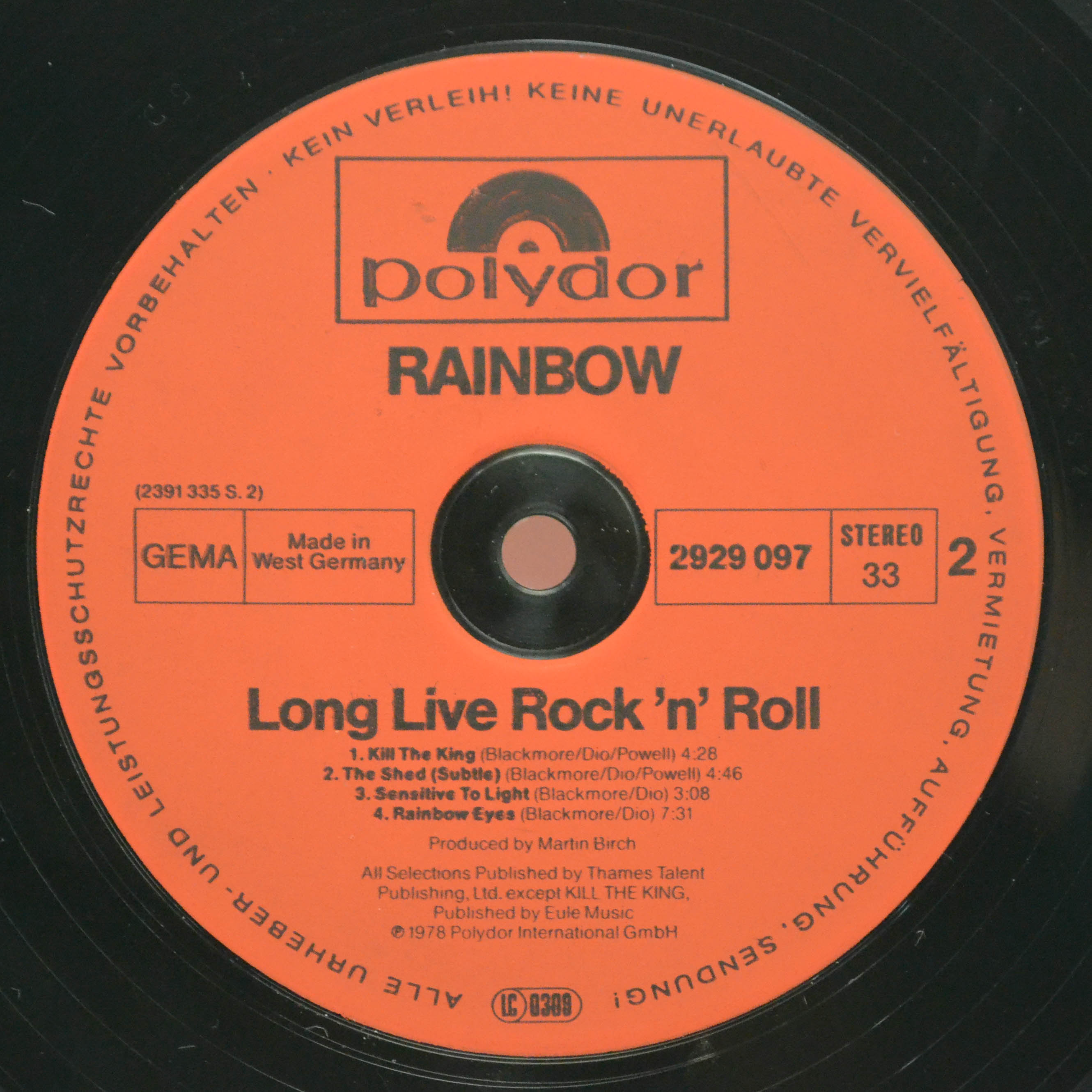 Виниловая пластинка Rainbow — Long Live Rock 'N' Roll, 1978
