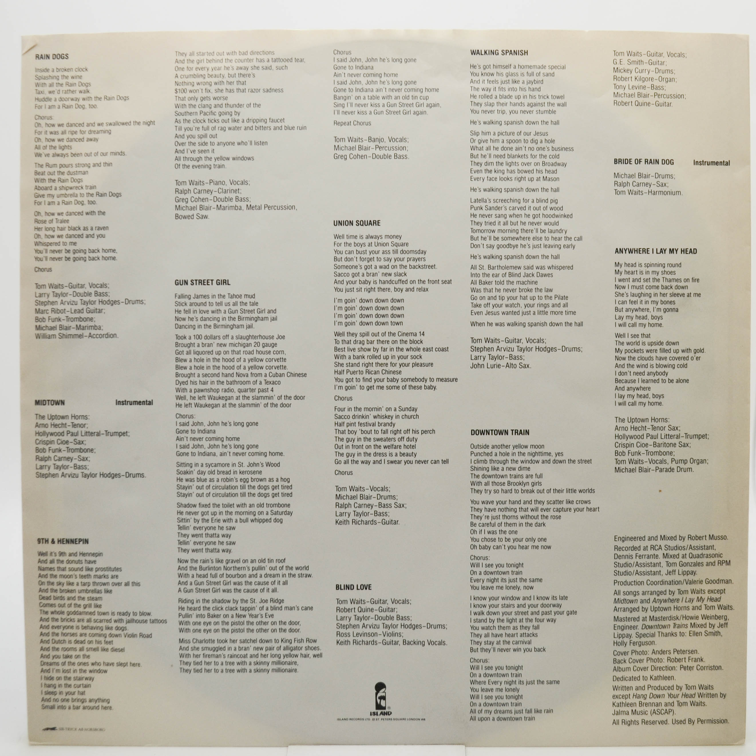 Tom Waits — Rain Dogs, 1985