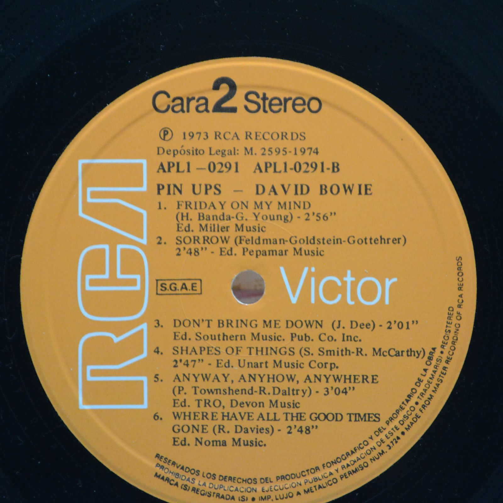 David Bowie — Pinups, 1973