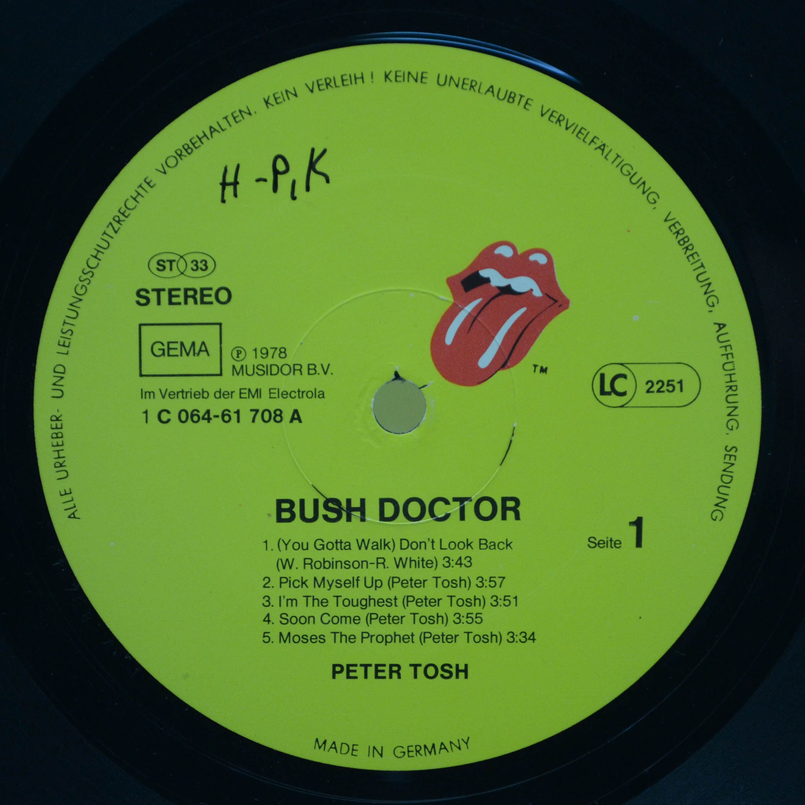 Виниловая пластинка Peter Tosh — Bush Doctor, 1978